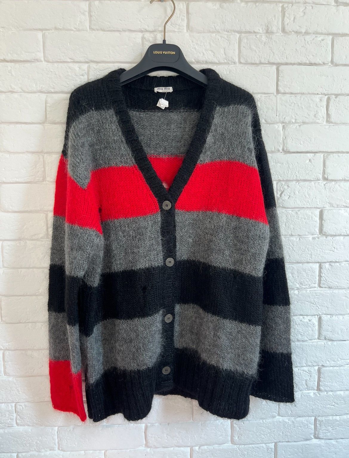 Miu Miu Miu Miu Mohair Distressed cardigan grunge Kurt Cobain Size US M / EU 48-50 / 2 - 1 Thumbnail