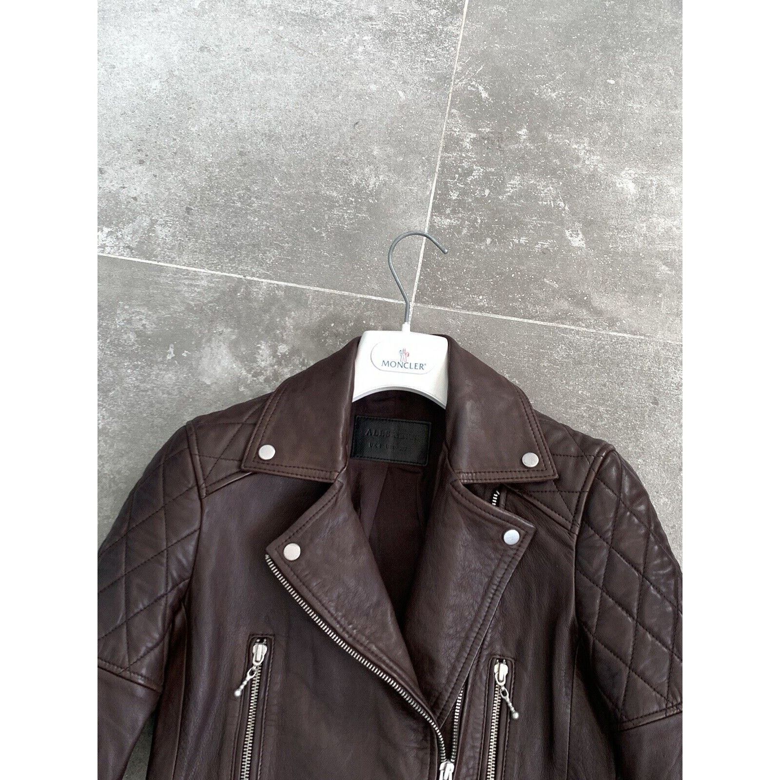 Allsaints Women ALL SAINTS Armstead Leather Biker Jacket XXS UK 4 US 0 Size XXS / US 00 / IT 34 - 6 Thumbnail