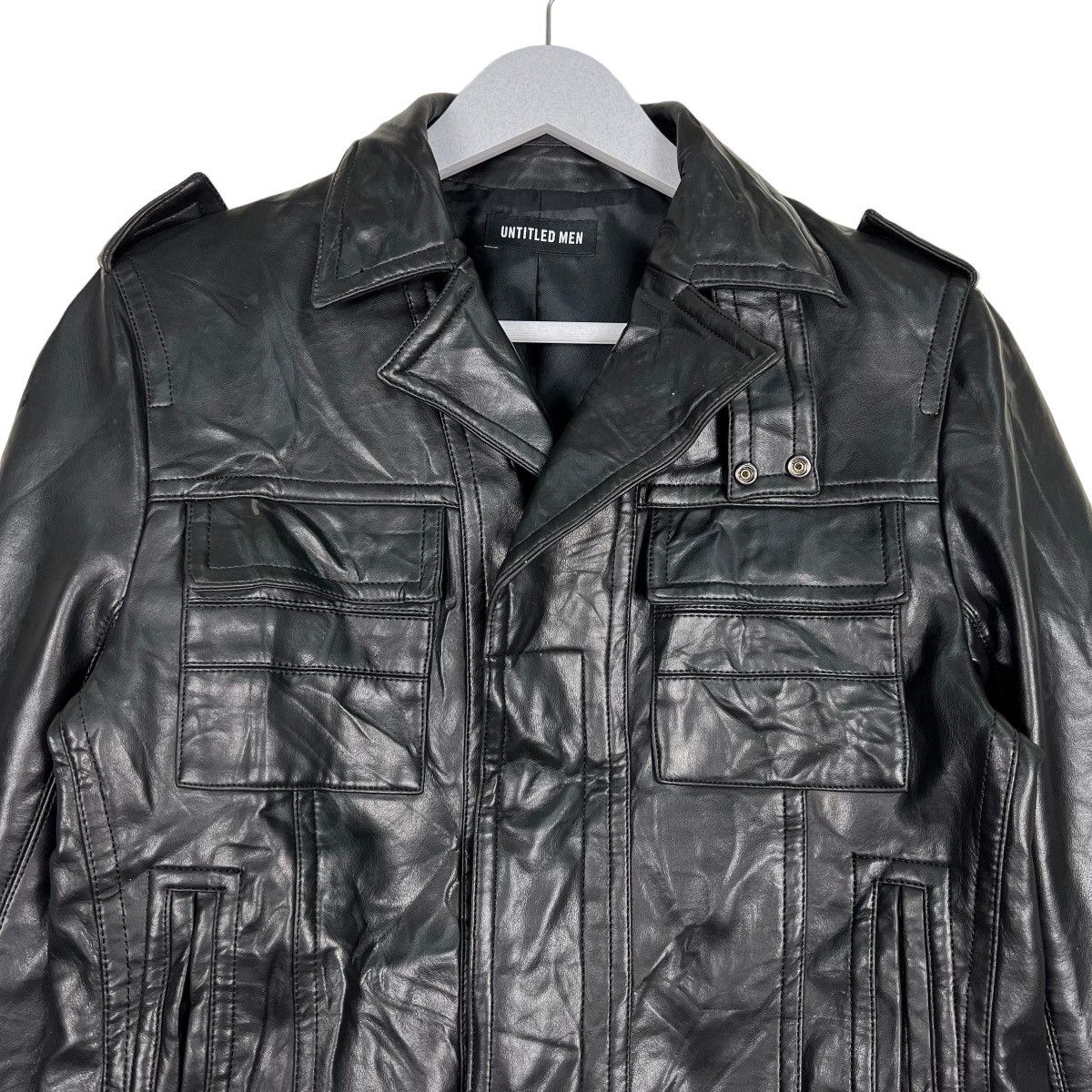 Le Grande Bleu (L.G.B.) 🔥 UNTITLED MEN CARGO LEATHER JACKET Size US M / EU 48-50 / 2 - 3 Thumbnail