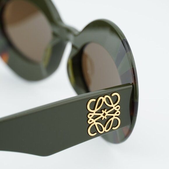 Loewe Loewe LW40091I 96E Sunglasses Havanan/Green Oval Frame Size ONE SIZE - 5 Thumbnail