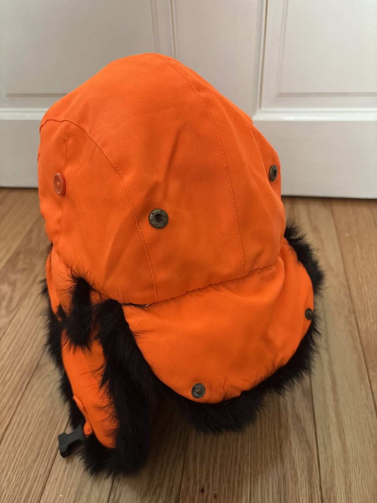 Yukon Outfitters Yukon Tracks Genuine Fur Lined Neon Orange Hunting Hat XL Size ONE SIZE - 6 Thumbnail