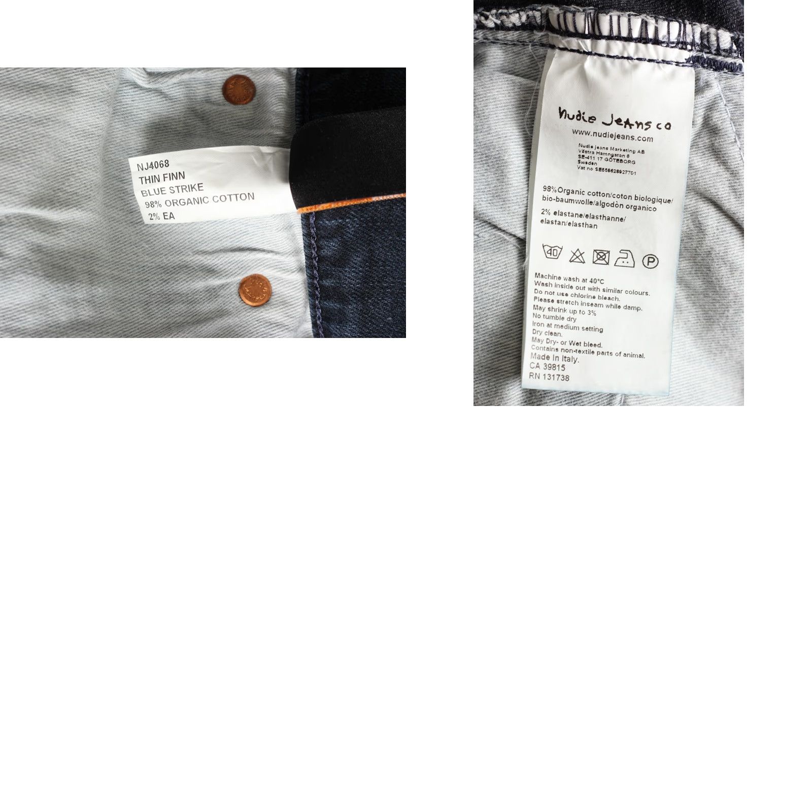 Nudie Jeans NUDIE JEANS THIN FINN Blue Jeans Men Slim Stretch W31 L34 5-Pocket Denim Zip Belt Loops Mid Rise Regular Size 31/34 DZ7021 Size US 31 - 8 Thumbnail
