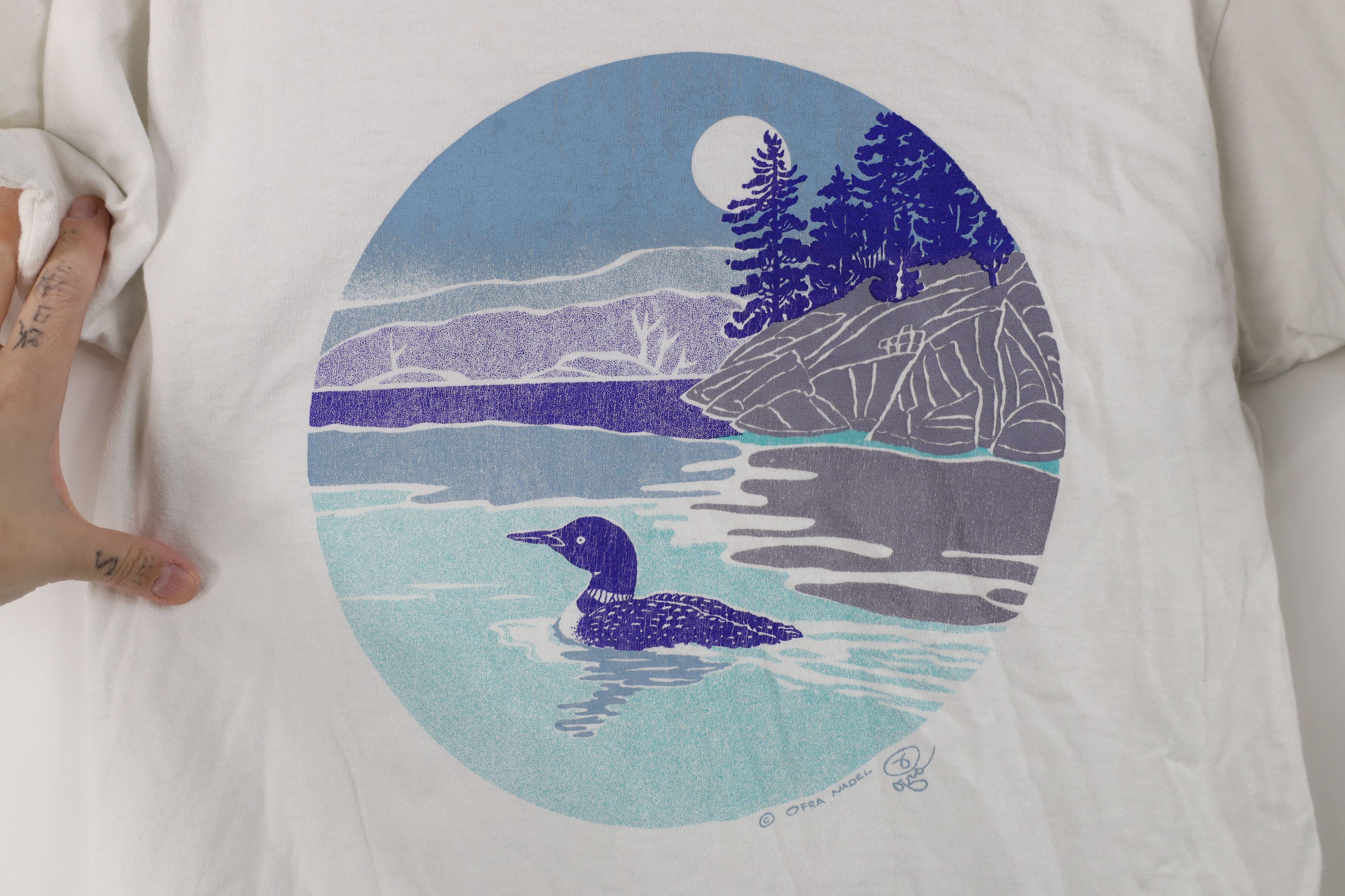 Vintage Vintage 90s Streetwear Art Nature Duck Mountains T-Shirt Size US M / EU 48-50 / 2 - 4 Thumbnail
