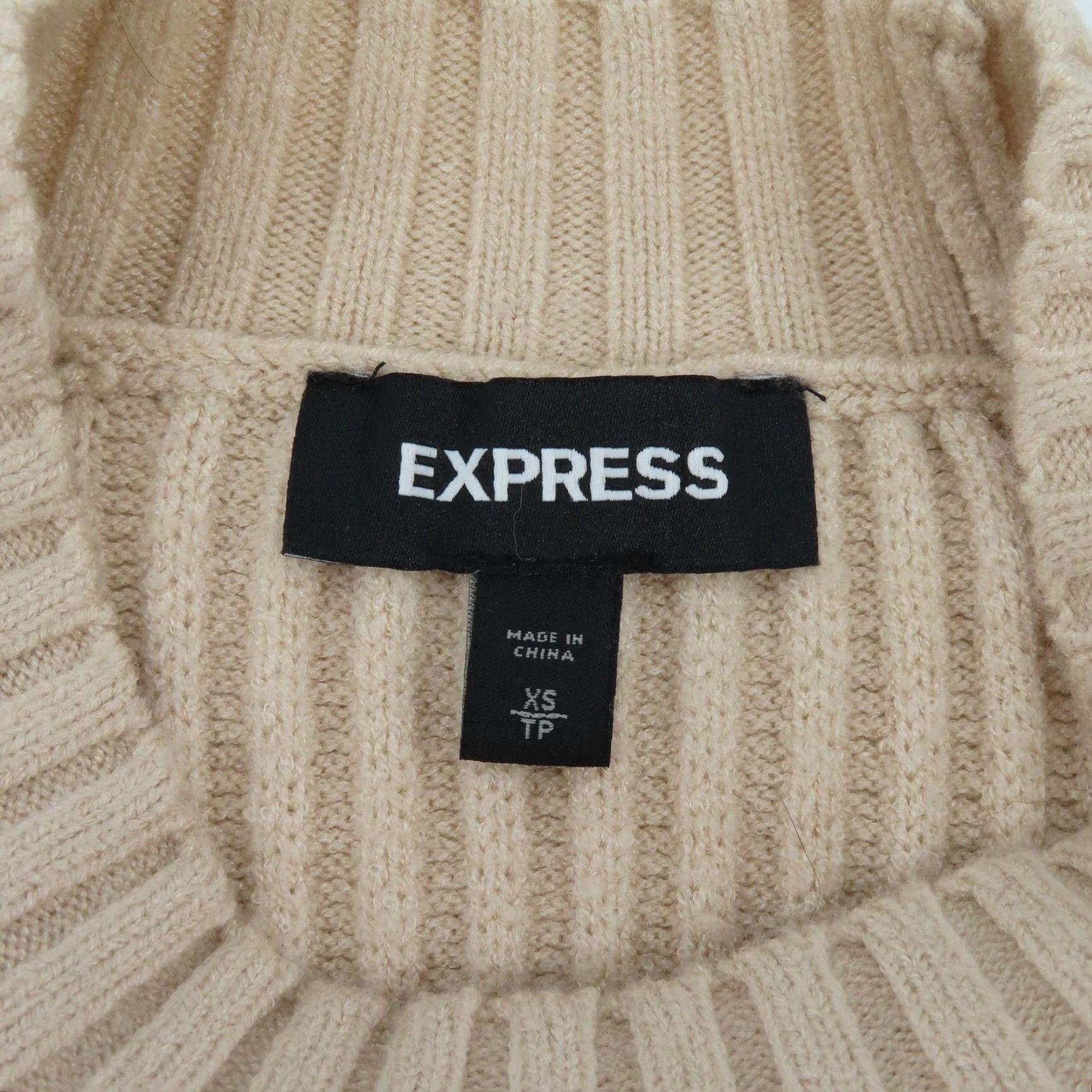 Express Express XS Beige Crewneck Knit Sweater Dress Womens Long Sleeve Midi Casual Formal Workwear Size XS / US 0-2 / IT 36-38 - 7 Thumbnail