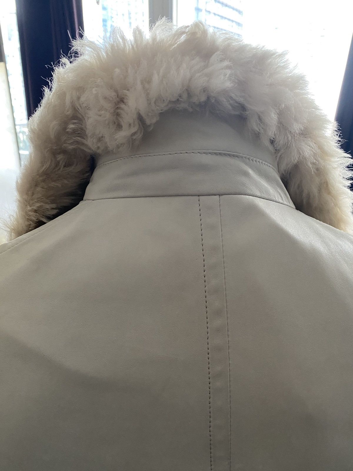 Ann Demeulemeester Ann Demeulemeester White Leather Overcoat Size US L / EU 52-54 / 3 - 9 Thumbnail