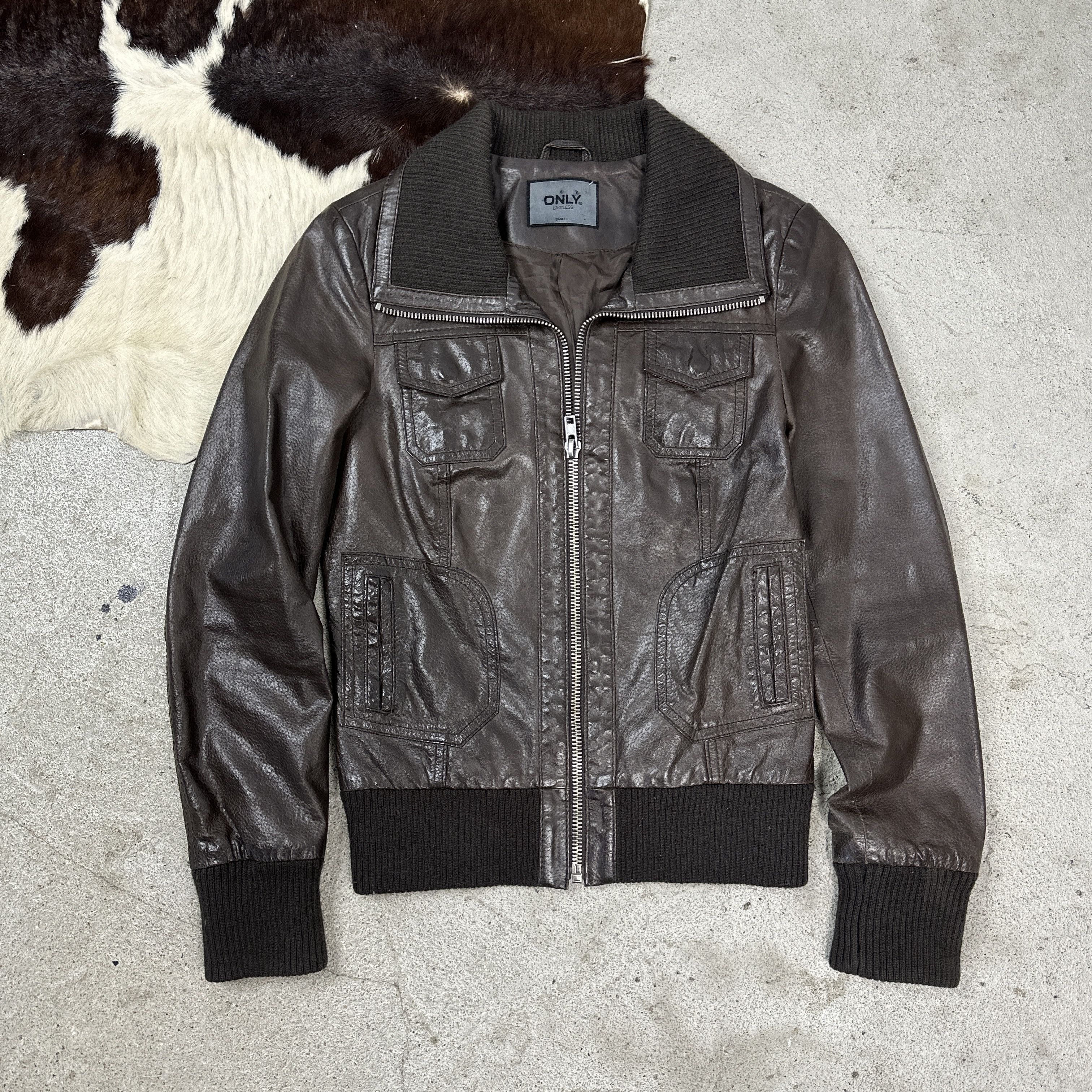 Vintage Vintage Biker Choclate Brown Leather Jacket Size US S / EU 44-46 / 1 - 2 Thumbnail
