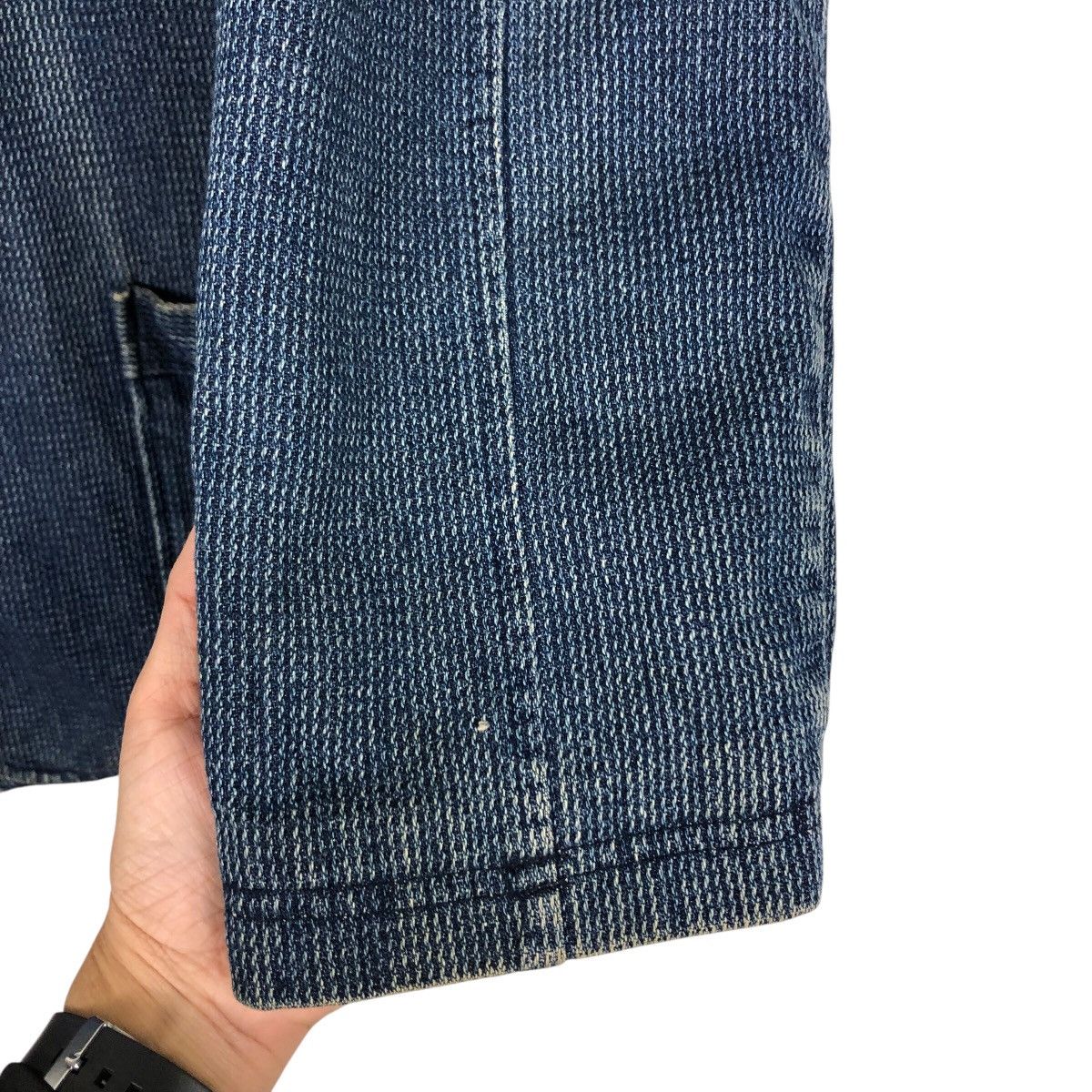 Indigo 📌Vintage Denim Indigo Chore Jacket Vivreclub Issey Miyake Size US L / EU 52-54 / 3 - 16 Thumbnail