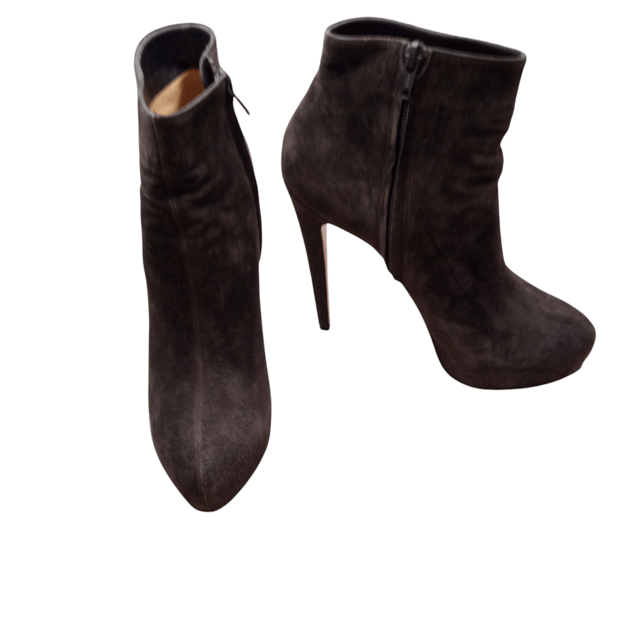 Christian Louboutin Auth Christian Louboutin Brownish Gray Suede Leather Booties Size US 9.5 / IT 39.5 - 7 Thumbnail