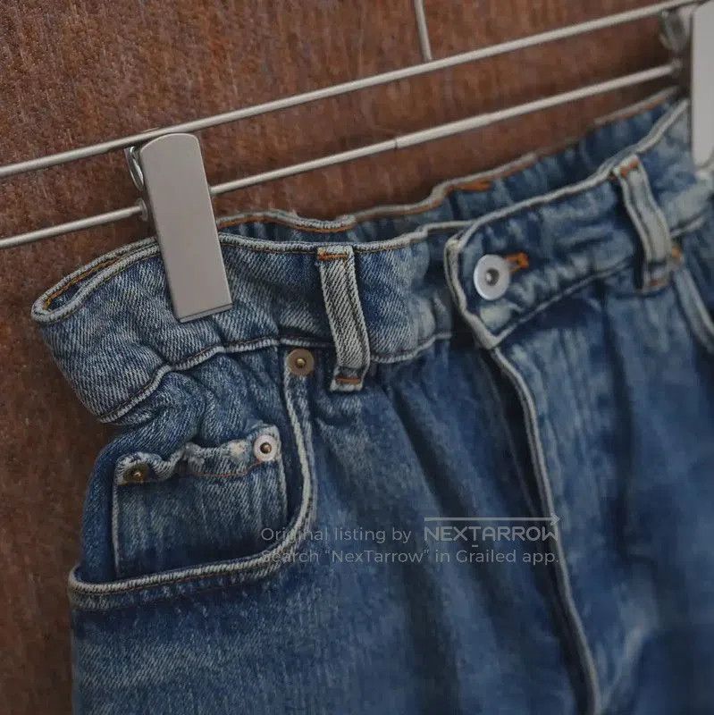 Miu Miu Miu Miu Blue Denim Logo Jeans for Women . Size 23" - 3 Thumbnail