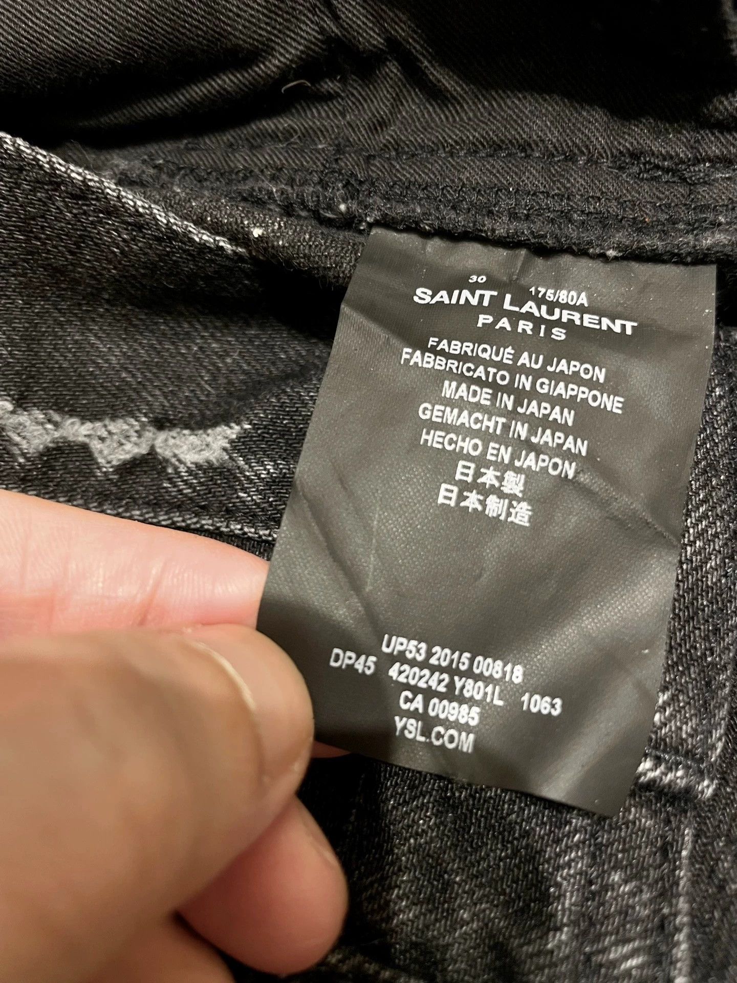 Yves Saint Laurent YSL 15SS Hedi tie-dye faded distressed D02 cut raw 30 jeans Size US 30 / EU 46 - 6 Thumbnail