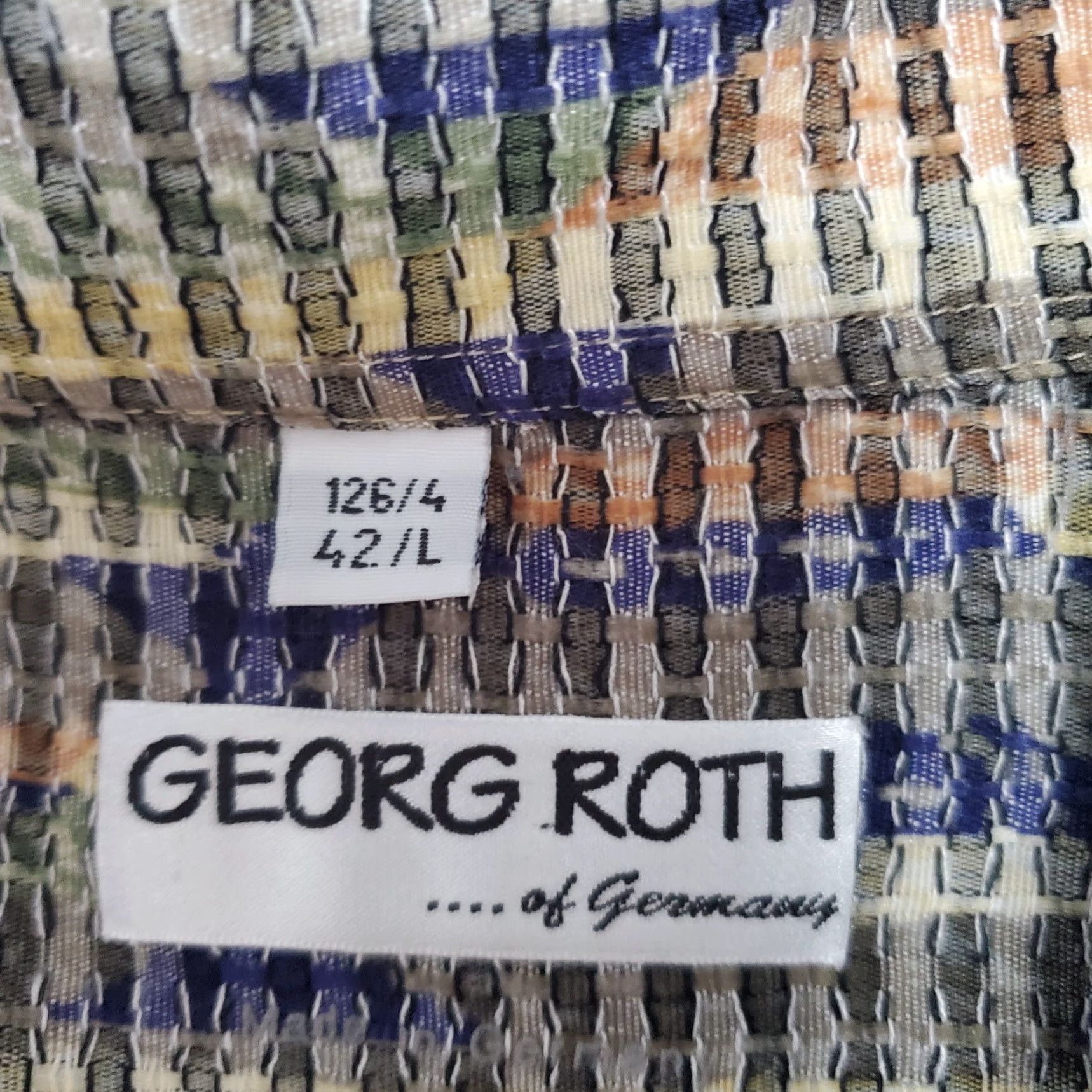 George Georg Roth Germany Shirt Men 42/L Multicolor Abstract Short Sleeve Button Down Shirt Button-Up Pockets Textured Collared 42/L Men Size US L / EU 52-54 / 3 - 3 Thumbnail