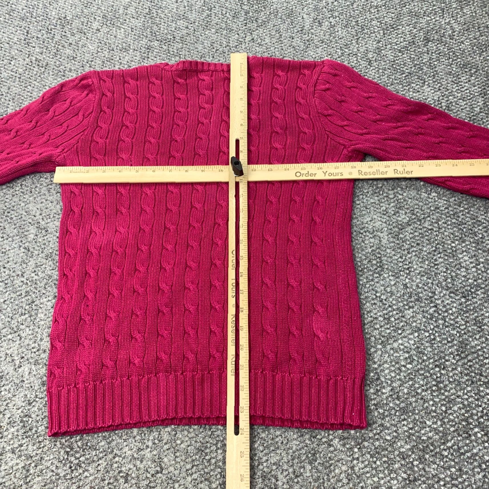 Ralph Lauren Ralph Lauren Sport Sweater Shirt Womens Large Pink Cable Knit V-Neck Pony - Adult, Regular Fit, 3-4 Seasons, Womens Size L / US 10 / IT 46 - 6 Thumbnail