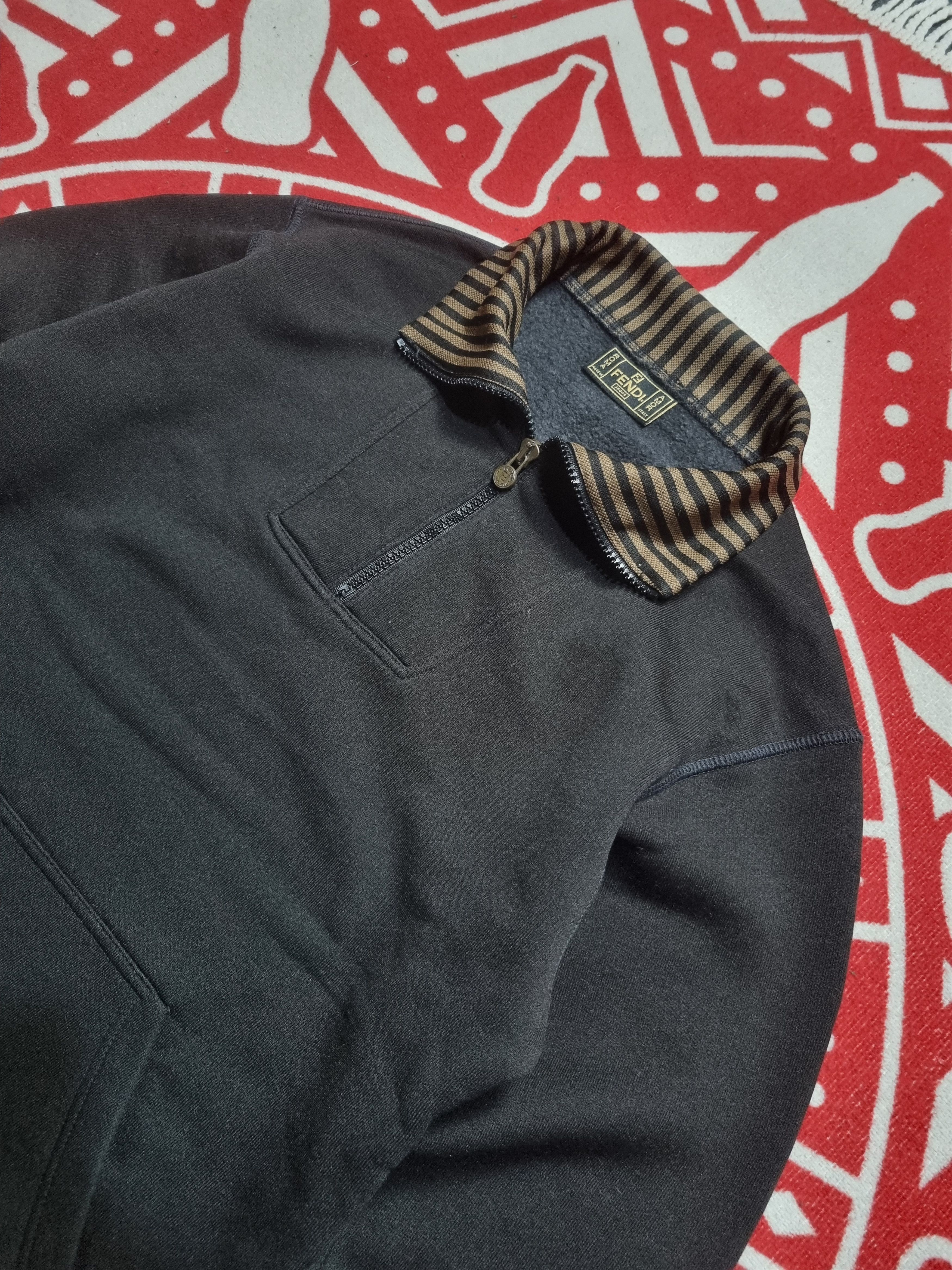 Fendi Fendi Jeans Monogram Half Zipper Sweatshirt Size M / US 6-8 / IT 42-44 - 2 Thumbnail