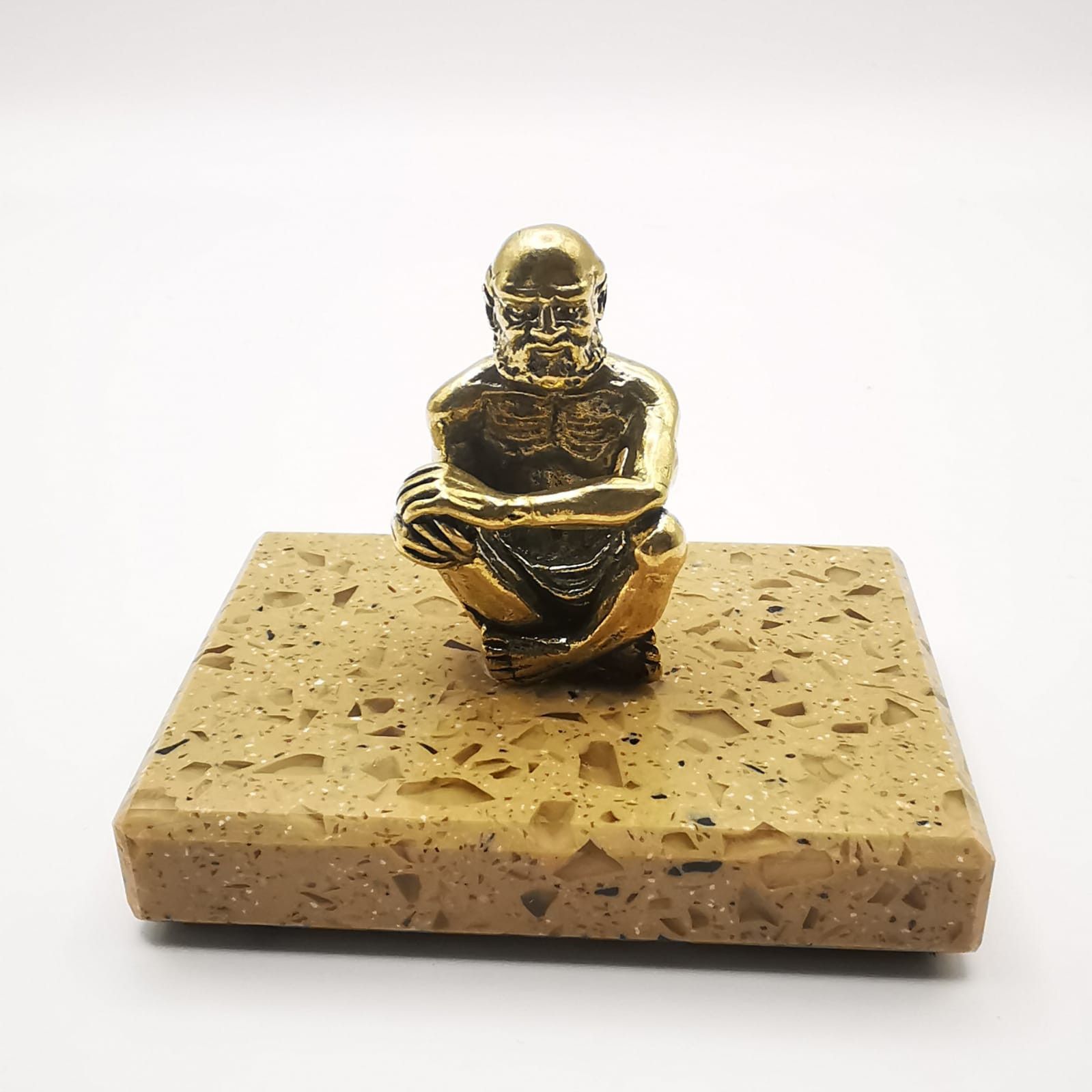 Vintage India 60s Vintage Bronze Marble Chic Artwork "Yoga" 110g Size ONE SIZE - 1 Thumbnail