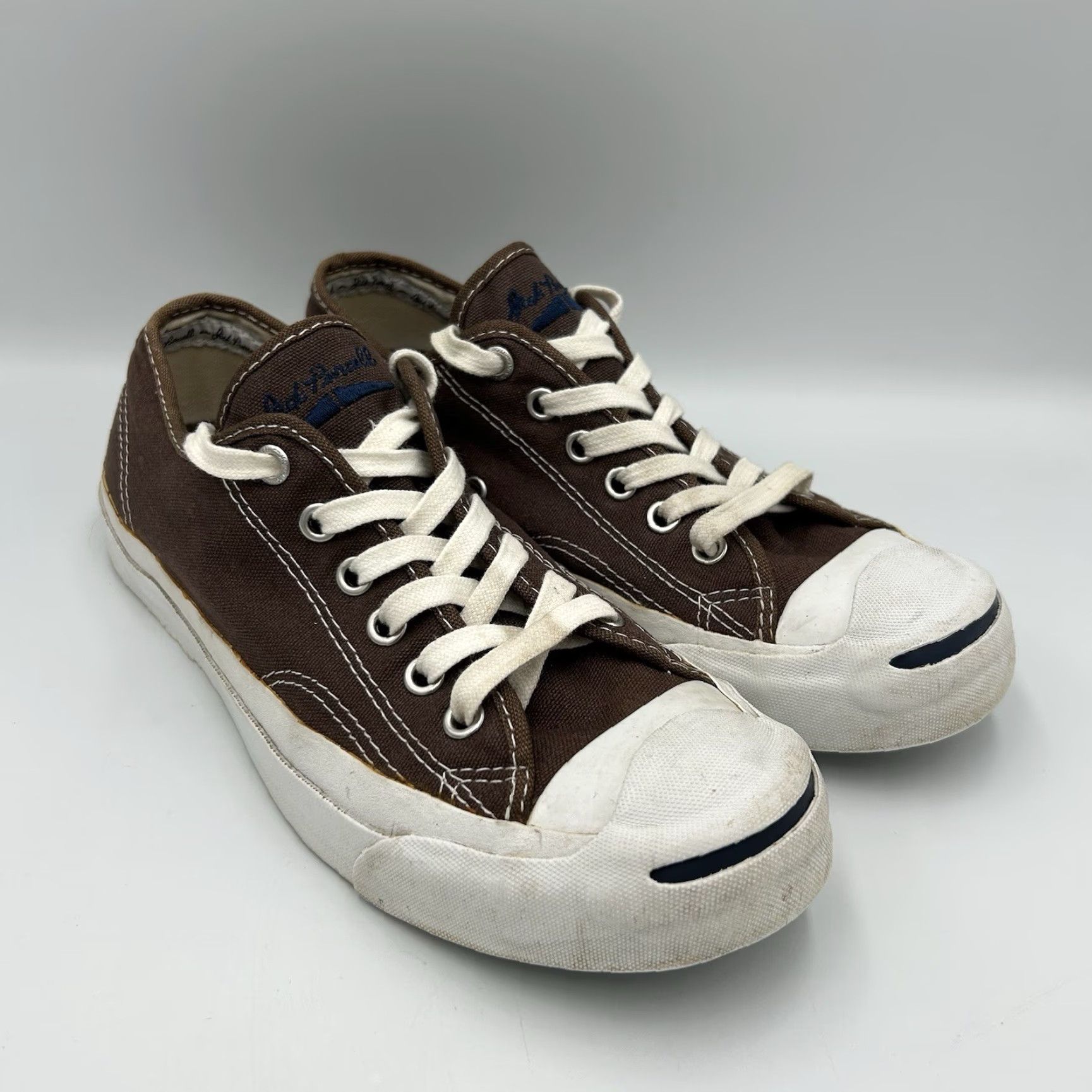 Converse VINTAGE Converse Jack Purcell Brown Mens 5.5 Womens 7 Shoes Size ONE SIZE - 2 Thumbnail