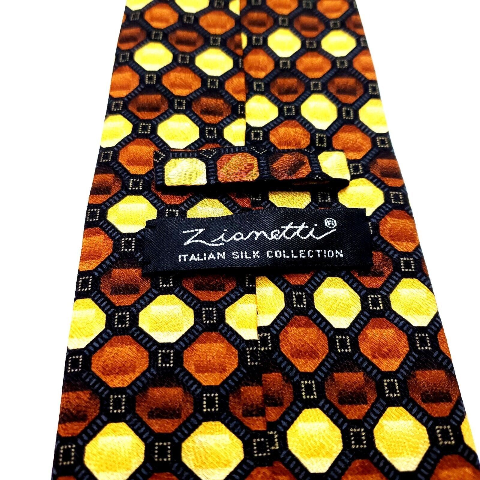 Zanetti Zianetti Autumn Brown Orange Colored Silk Woven Short Dots Size ONE SIZE - 4 Thumbnail