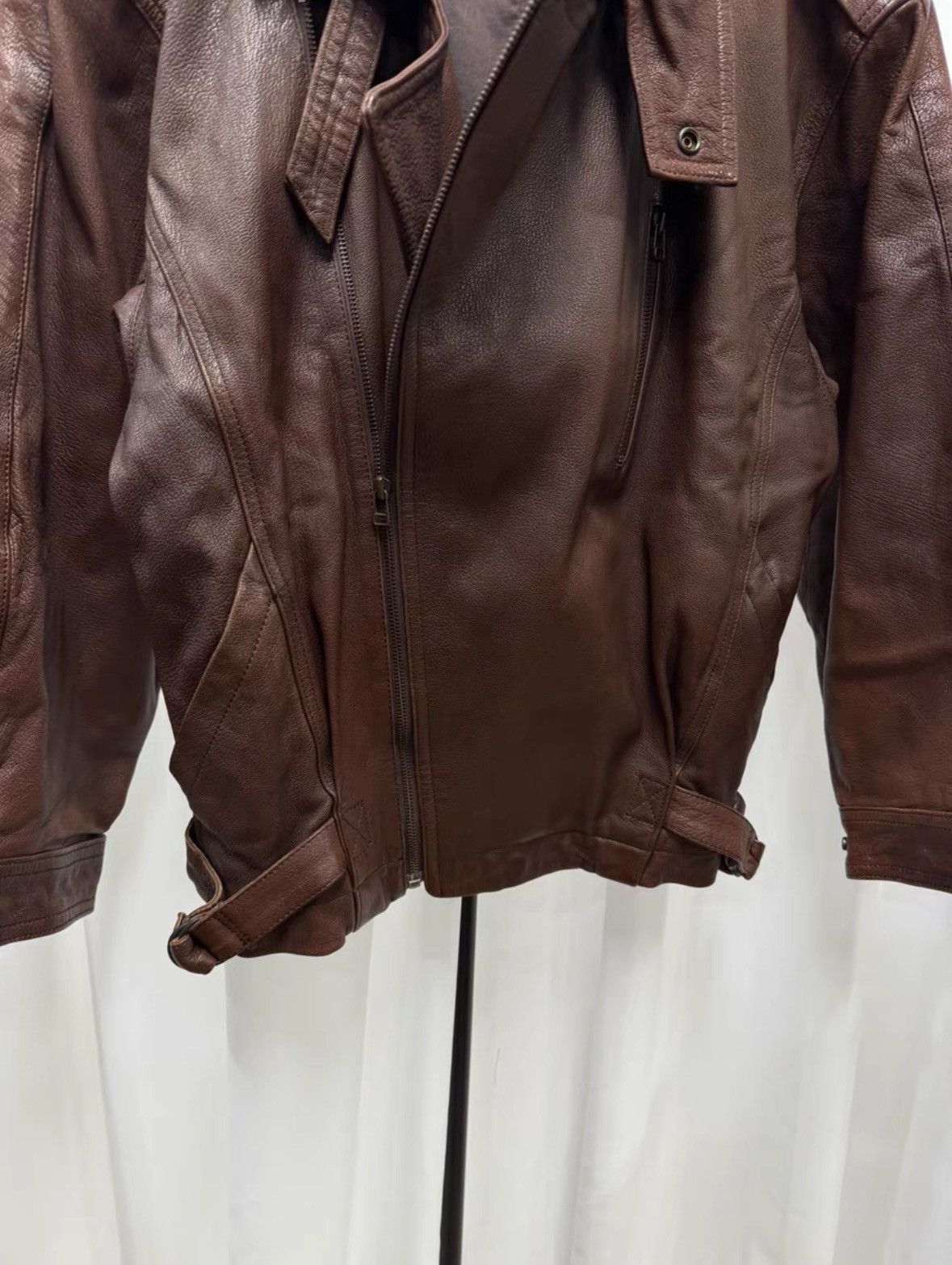 Issey Miyake Issey Miyake Early Leather Short Wide Jacket Size US L / EU 52-54 / 3 - 4 Thumbnail