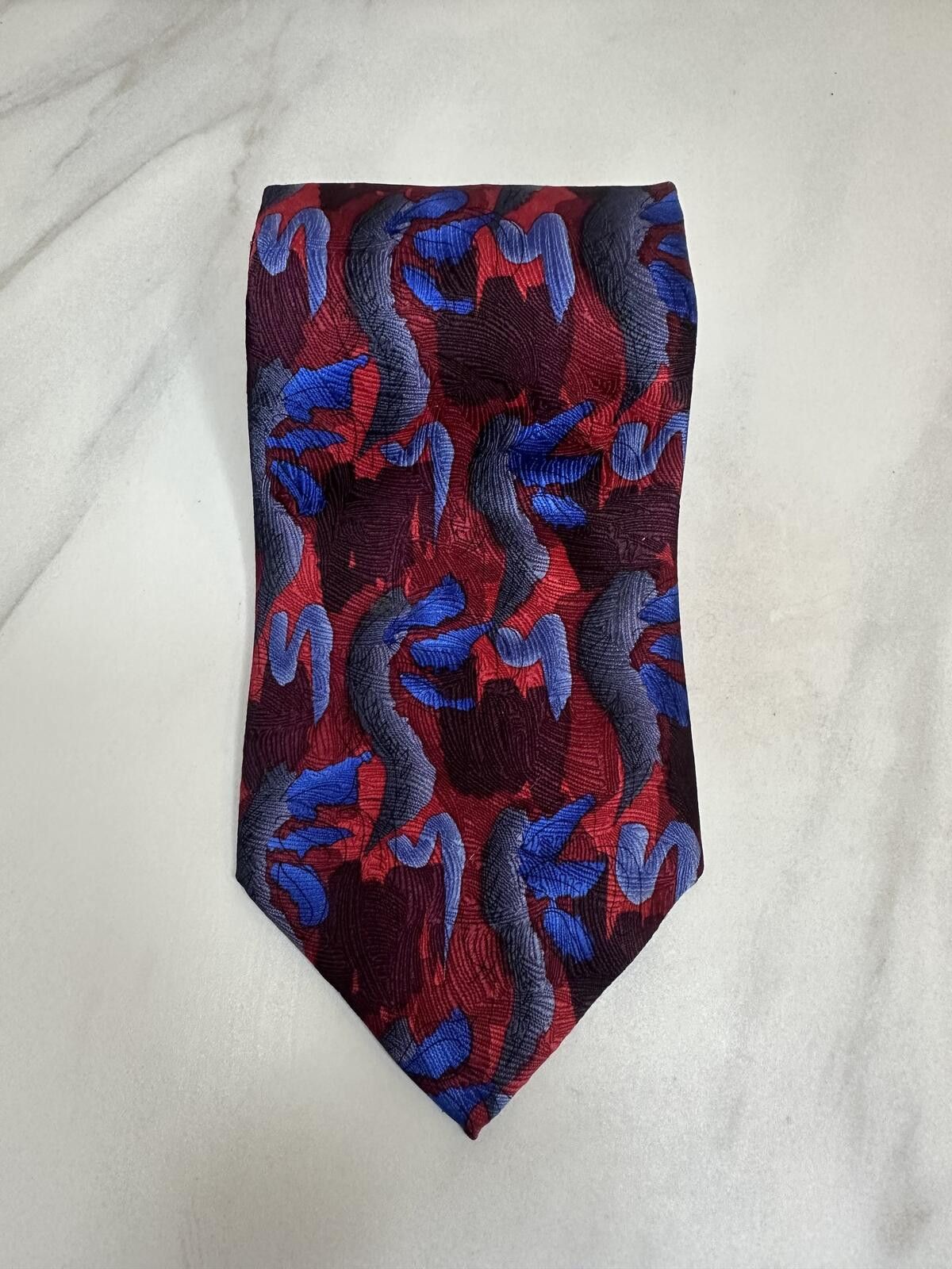 Other Vintage J. Garcia 100% silk tie red/blue/burgundy/grey bold Size ONE SIZE - 1 Thumbnail