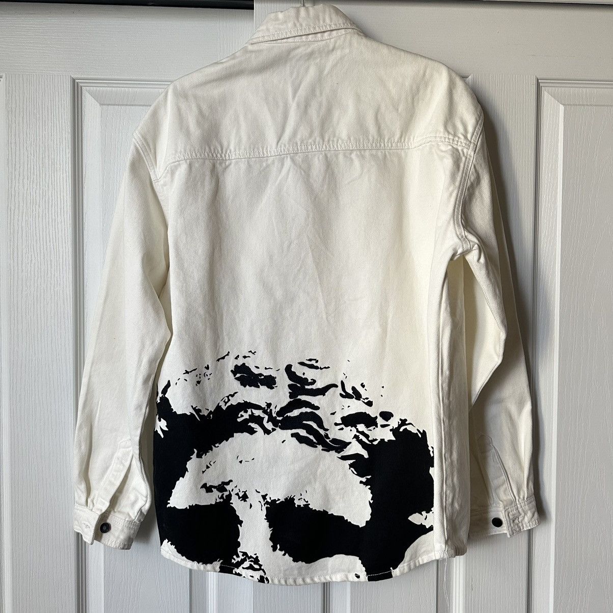 Zara New Zara Embroidered Splatter Denim Overshirt Medium Size US M / EU 48-50 / 2 - 7 Thumbnail