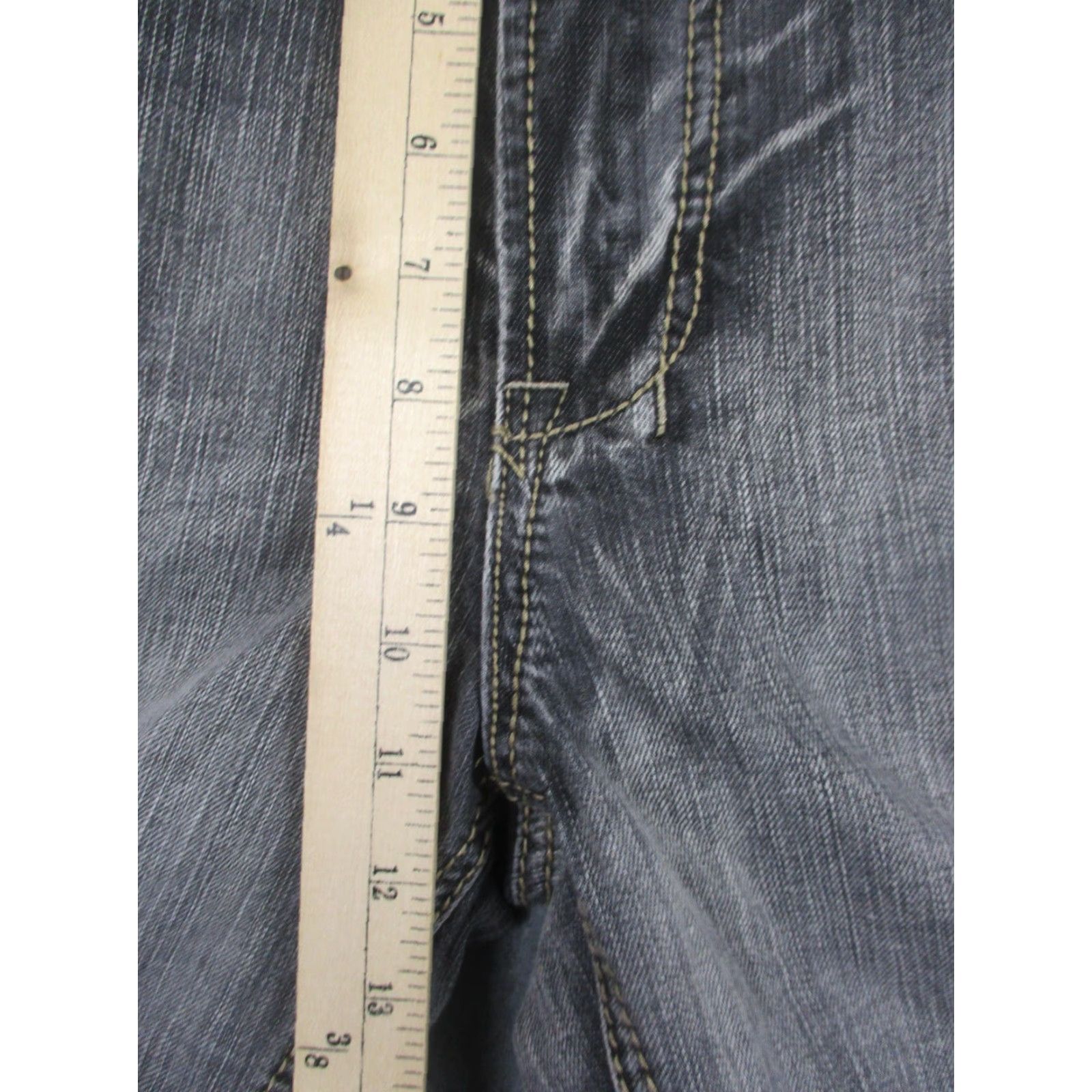 Denime Axel Jeans Mens 36x34 Gray Relaxed Straight Charcoal Wash Embroidered Denim Size US 36 / EU 52 - 6 Thumbnail