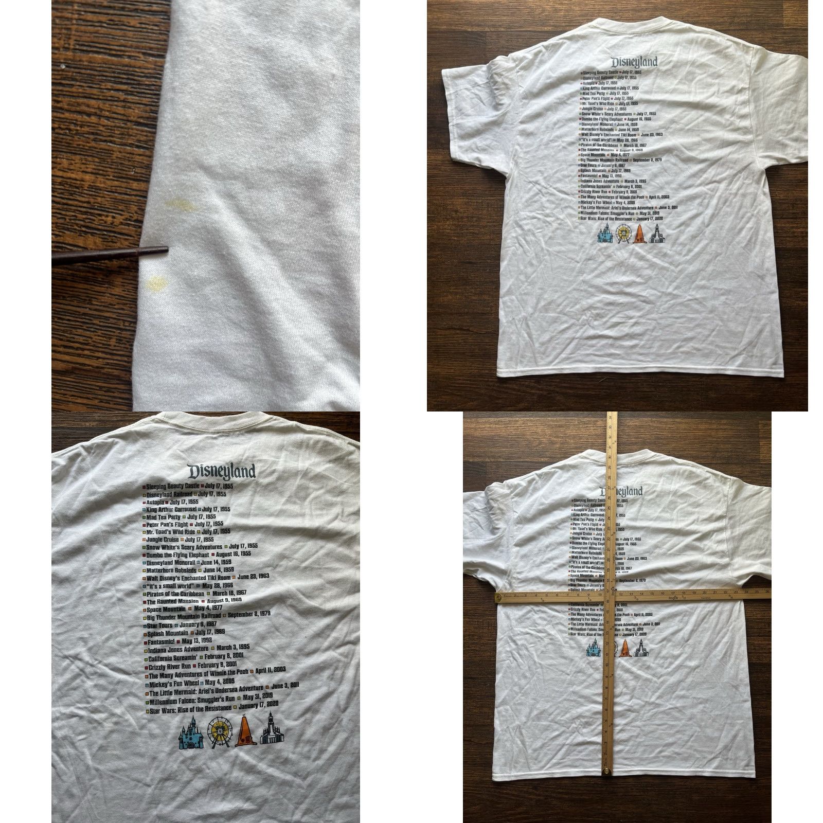 Disney Disney Disneyland T-Shirt White Spell-Out XL Resort Mickey Rides Tour Rides Vacay Mens Size US XL / EU 56 / 4 - 8 Thumbnail