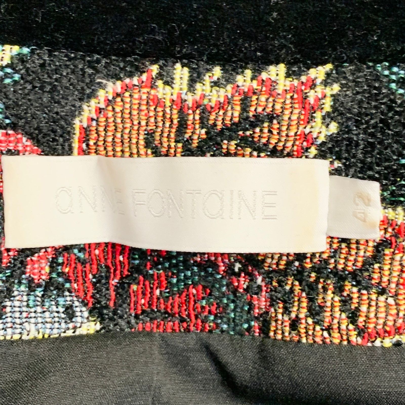 Other Saskia Black Multi Color Jacquard Velvet Trim Jacket Blazer Size M / US 6-8 / IT 42-44 - 9 Thumbnail