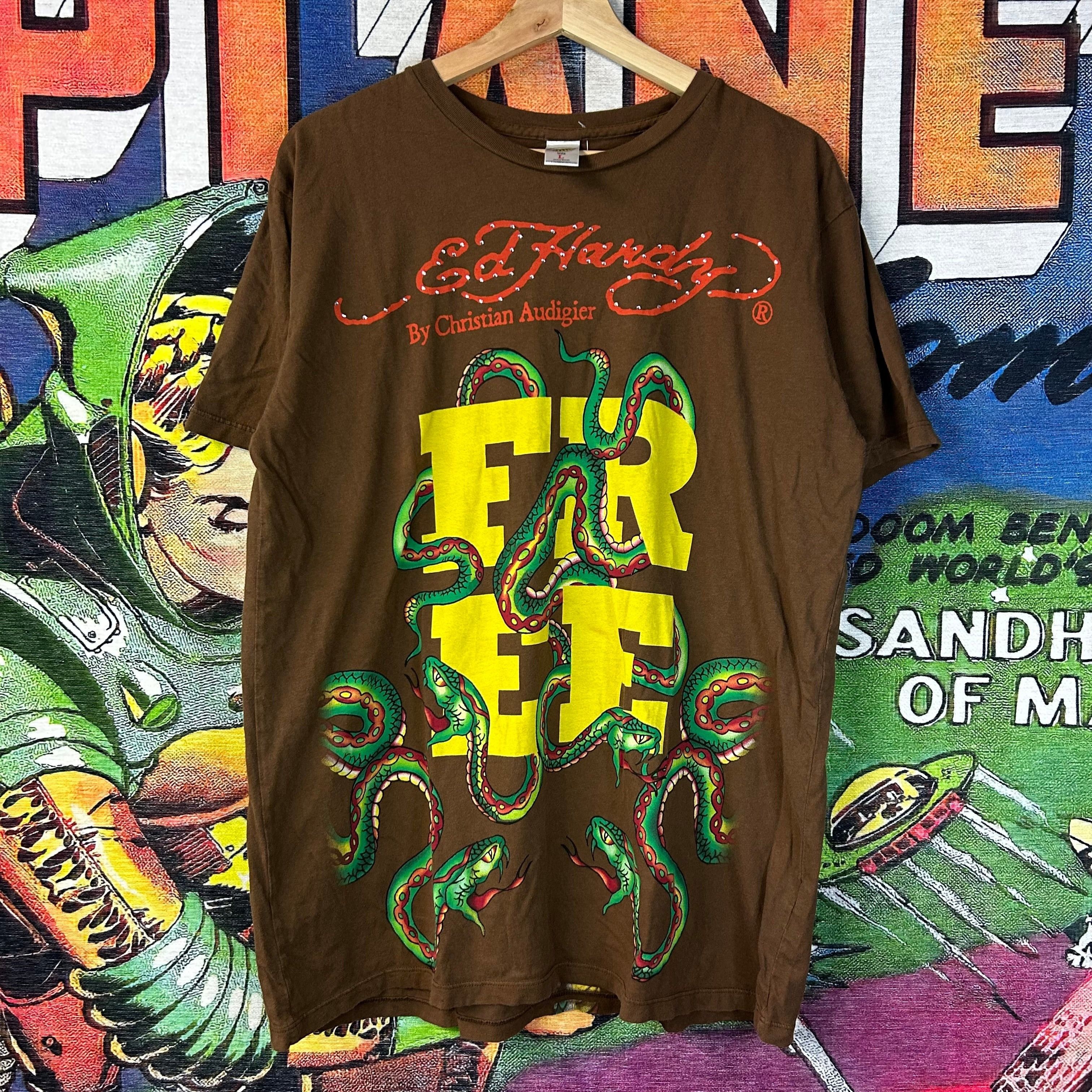 Ed Hardy Y2K Ed Hardy Rhinestones Free Snake Tee Size Large Size US L / EU 52-54 / 3 - 1 Thumbnail