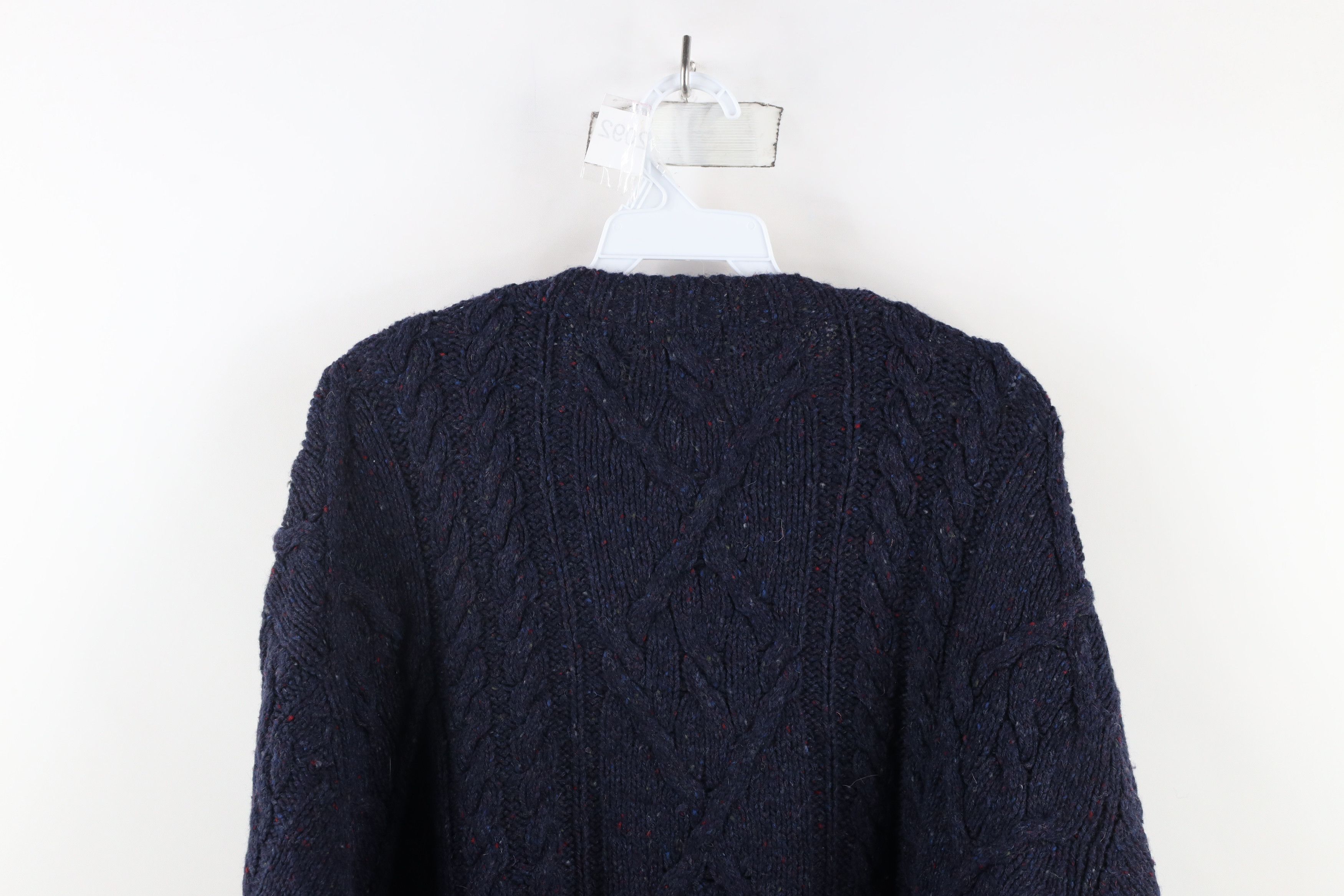Vintage Vintage 90s Yarn Wool Blend Chunky Knit Fisherman Sweater Size US XL / EU 56 / 4 - 6 Thumbnail
