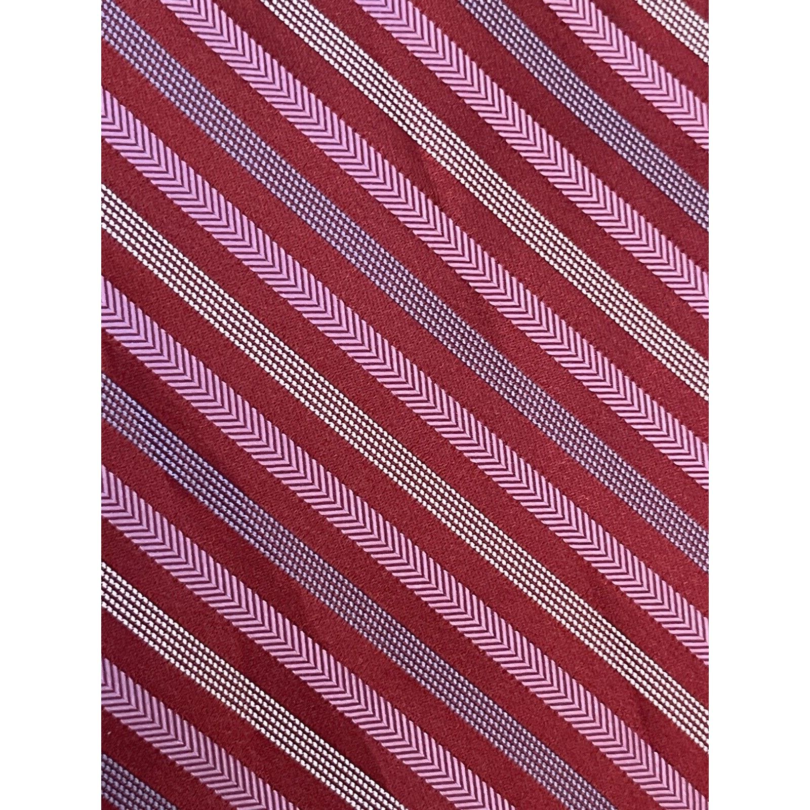 DKNY Dkny Red Pink 100% Silk Men’s Neck Tie Made In Usa Size ONE SIZE - 10 Thumbnail