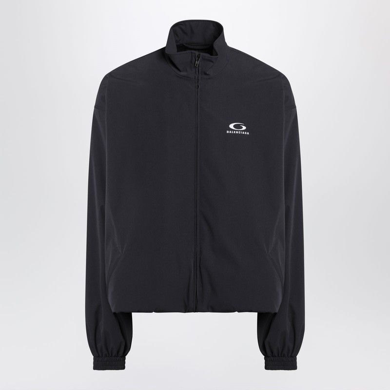 Balenciaga Black Washed Loop Sports Icon Zip Jacket