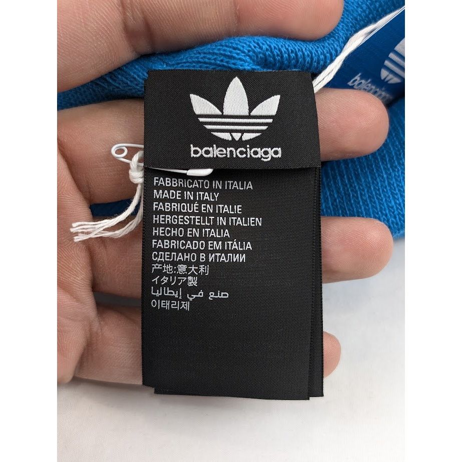 Adidas × Balenciaga o1rshd1 Size: OS / Sretchy Rib Knit Beanie / Hat Blue/White Size ONE SIZE - 8 Thumbnail