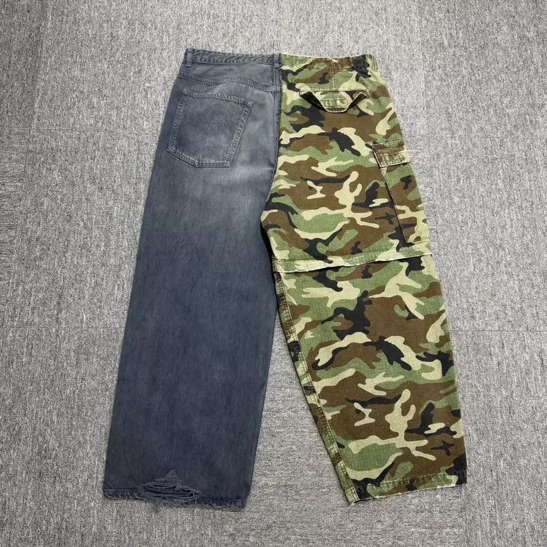 Balenciaga Balenciaga size M SS24 Patchwork Camo Denim Pants Size US 27 - 2 Thumbnail