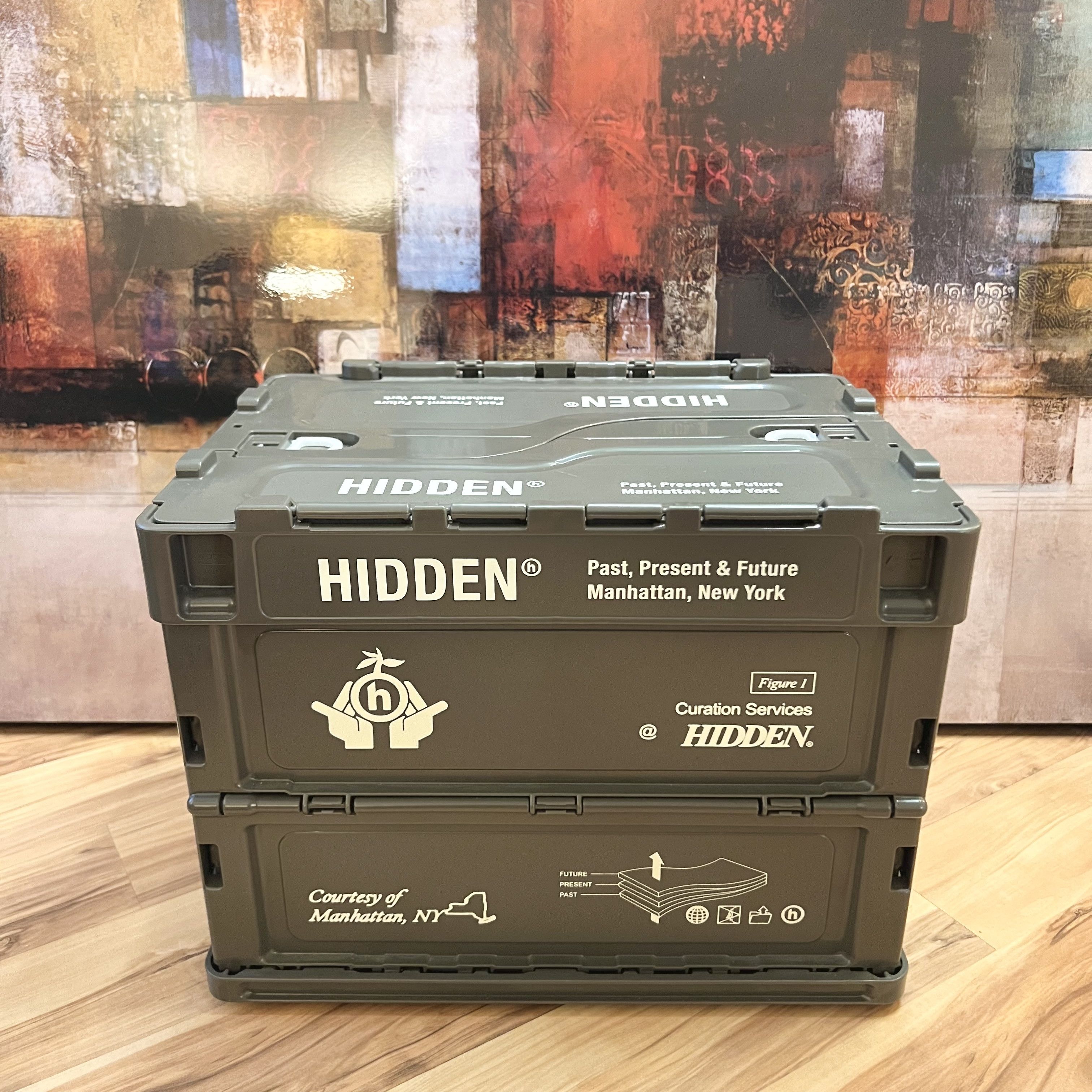 HIDDEN Hidden NY Stackable Mini Crate Olive Green FW22 | Grailed