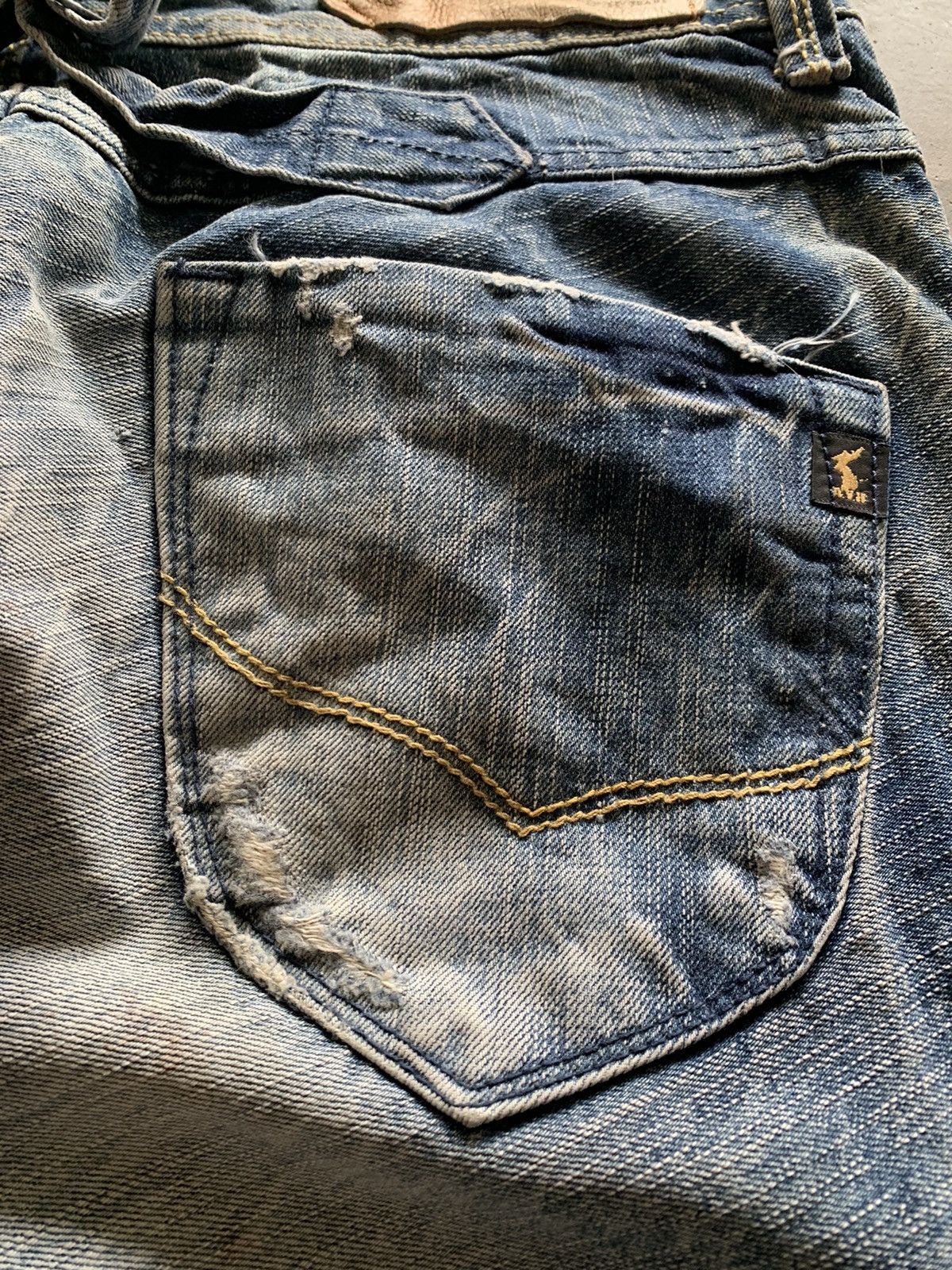 Japanese Brand vintage buckle back jeans sick washed distressed Size US 35 - 16 Thumbnail