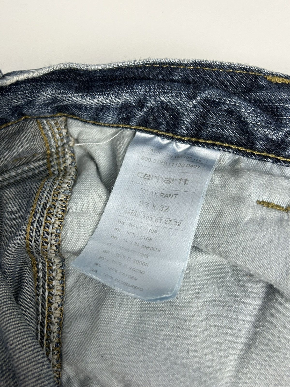Carhartt Carhartt TRAX Carpenter Jeans 33x32 Blue Faded Distressed Size US 33 - 12 Thumbnail