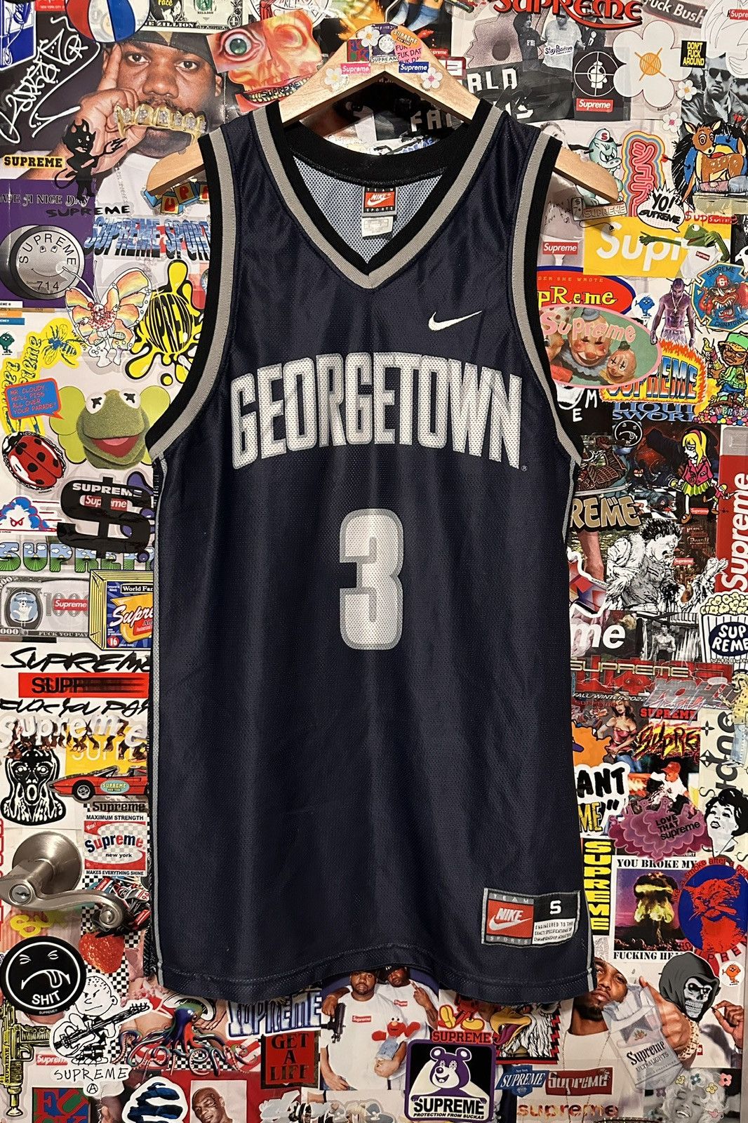 image of NCAA x Nike Vintage 1996 Nike Allen Iverson Georgetown Jersey Small S 36 in Navy, Men's