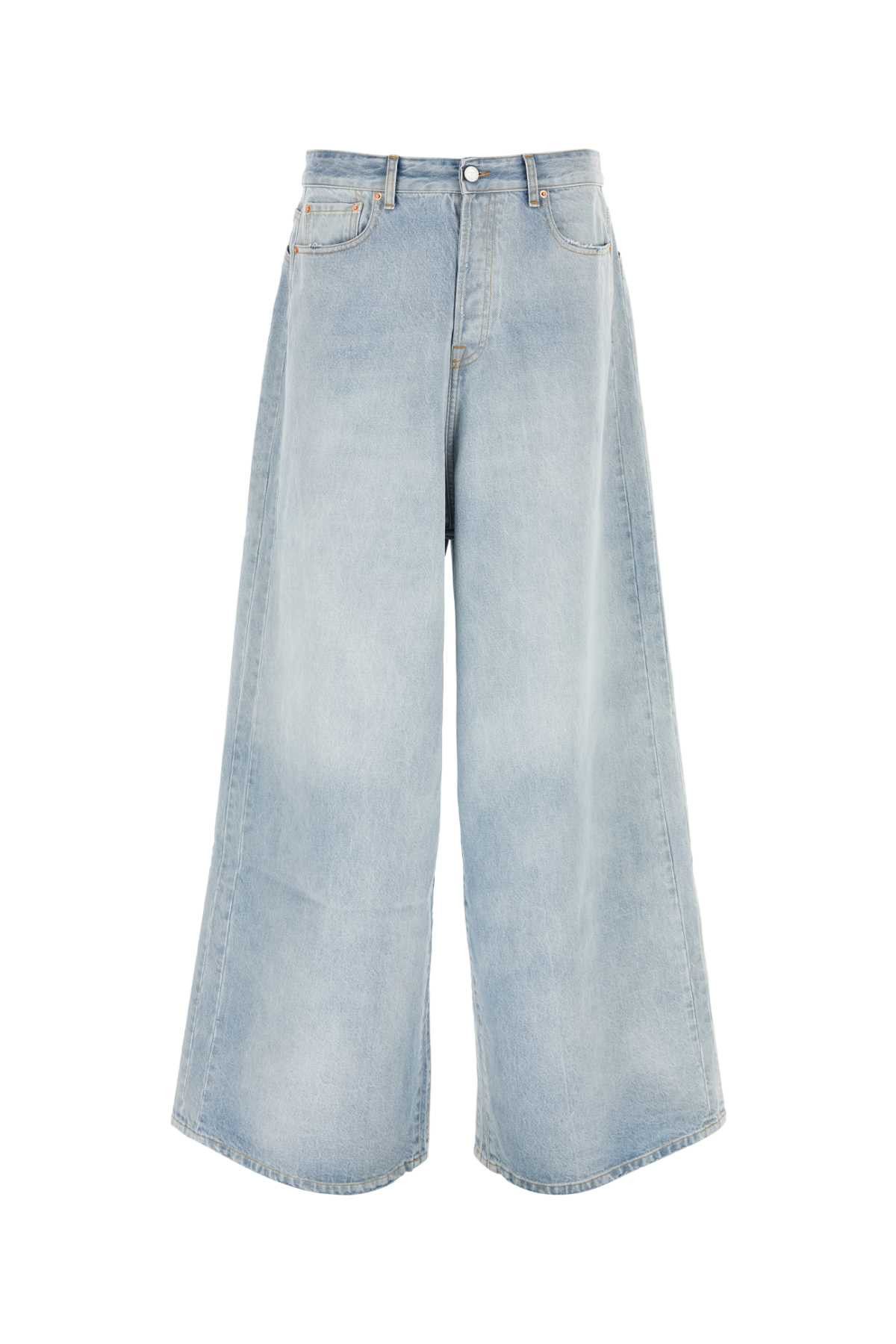 image of Vetements Denim Wide-Leg Jeans in Light Blue, Men's (Size 30)