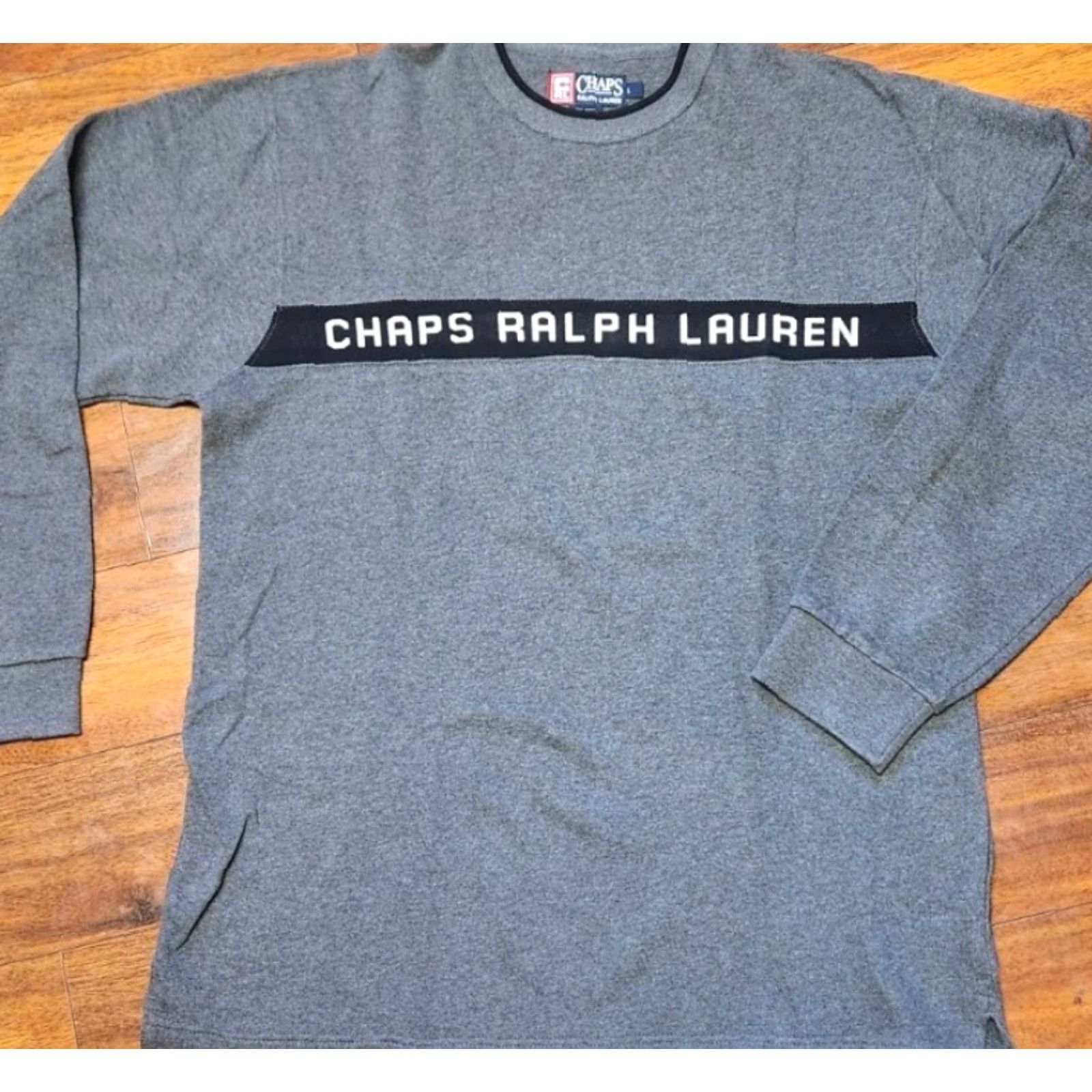 Ralph Lauren VINTAGE CHAPS RALPH LAUREN Sweatshirt Men L Gray Pullover Knit Logo Embroidered Size US L / EU 52-54 / 3 - 7 Thumbnail