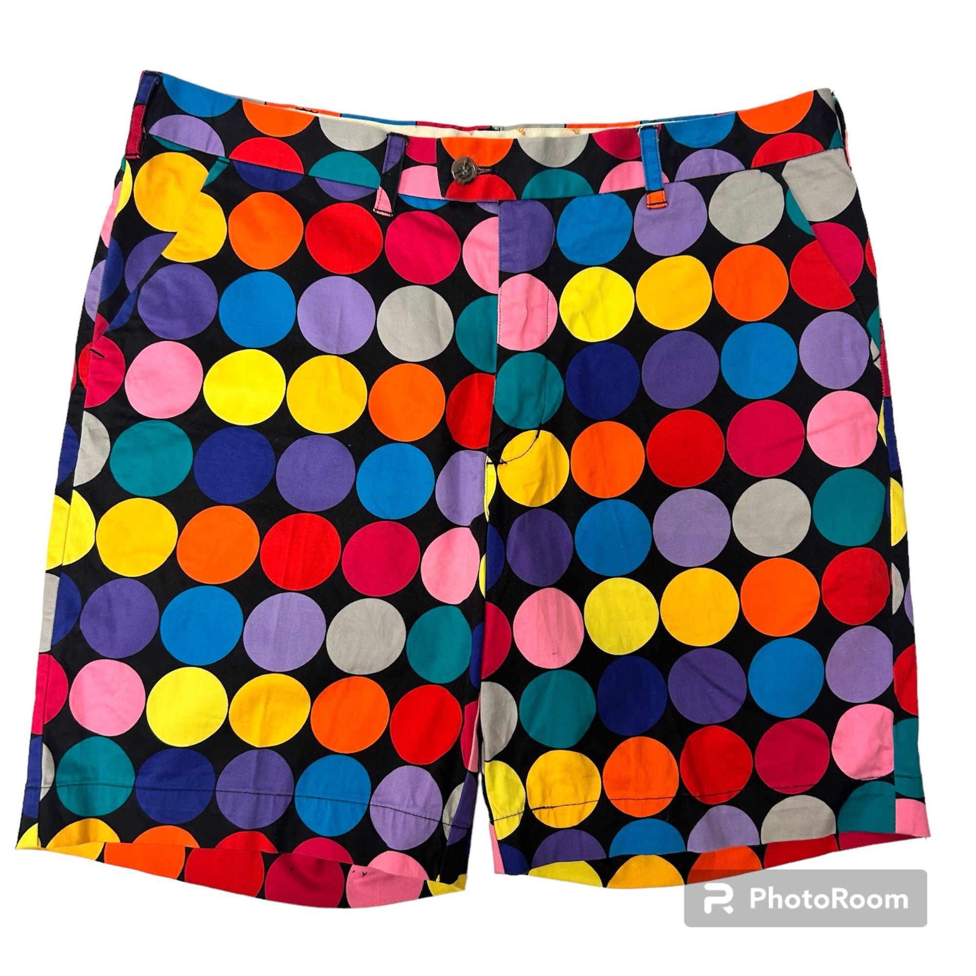 image of Unkwn 90's Loud Mouth Bright Multi Color Polka Dot Golf Shorts 38, Men's