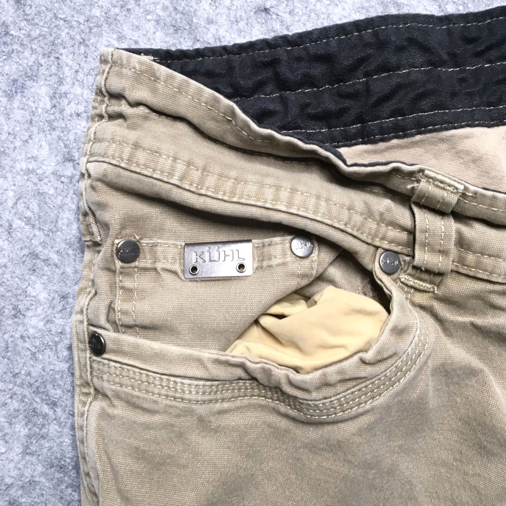 Vintage KÜHL Kanvus Jean Mens 34x30 Beige Relaxed Straight Canvas Jeans Stretch Outdoor Pants Size US 34 / EU 50 - 4 Thumbnail