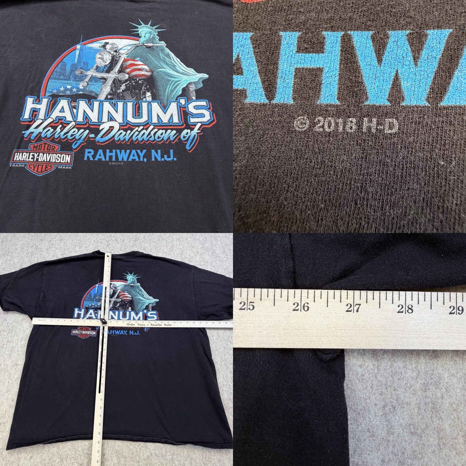 Harley Davidson Harley-Davidson Shirt Mens 3XL Black Graphic Print Short Sleeve T-Shirt Biker Patriotic Holiday Motorcycle Men Black 3XL Size US XXL / EU 58 / 5 - 8 Thumbnail