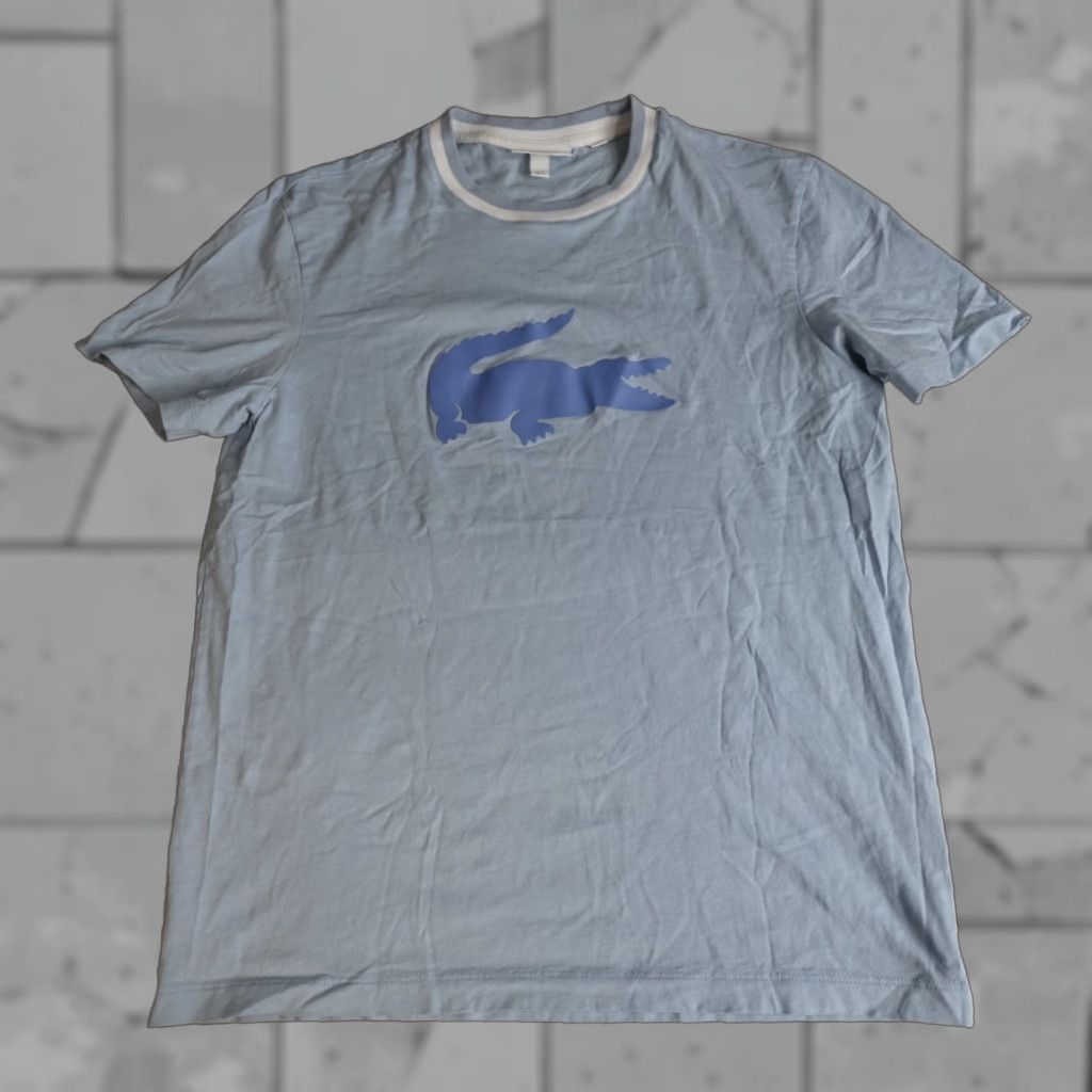 Lacoste Lacoste Shirt M Men Regular Blue Logo Croc Cotton Short Sleeve Crew Neck T-Shirt, Classic, 2020s Size US M / EU 48-50 / 2 - 1 Thumbnail