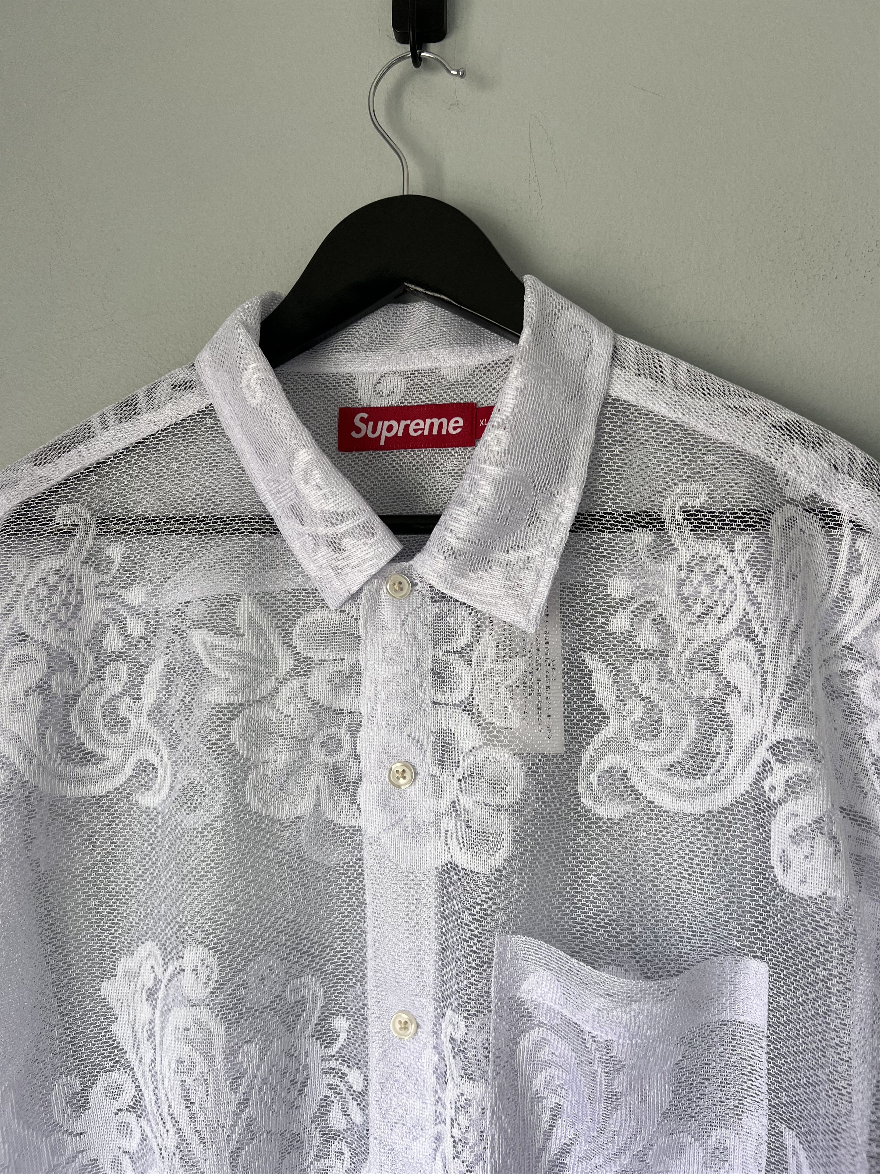 【Supreme】Last Supper Lace S/S Shirt★White★25SS★ Supreme Last Supper Lace S/S Shirt White Men's - SS25 - US