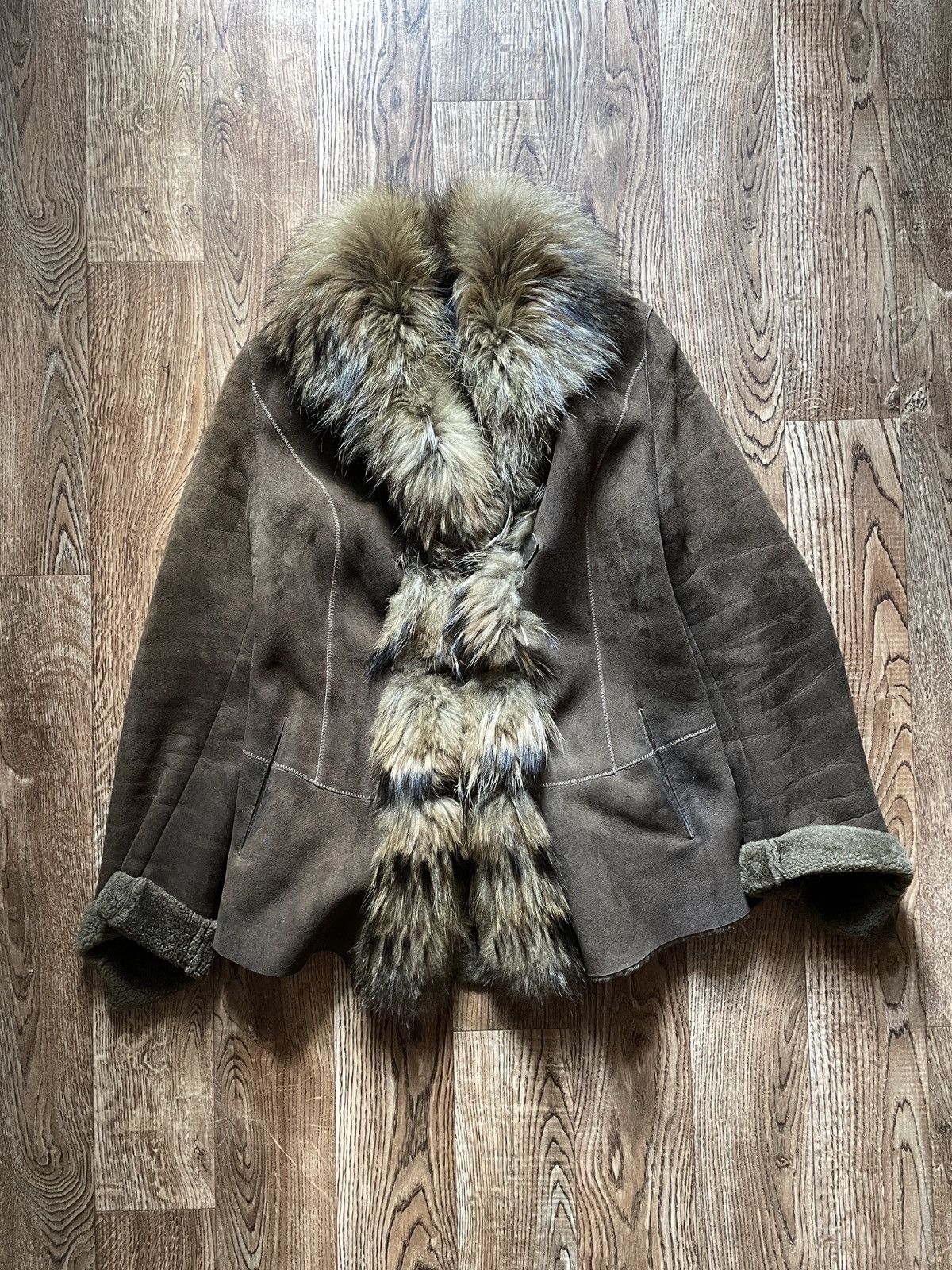 The Unbranded Brand Vintage Lamb Shearling Echtes Brown Long Overcoat y2k 90s Size XL / US 12-14 / IT 48-50 - 1 Thumbnail