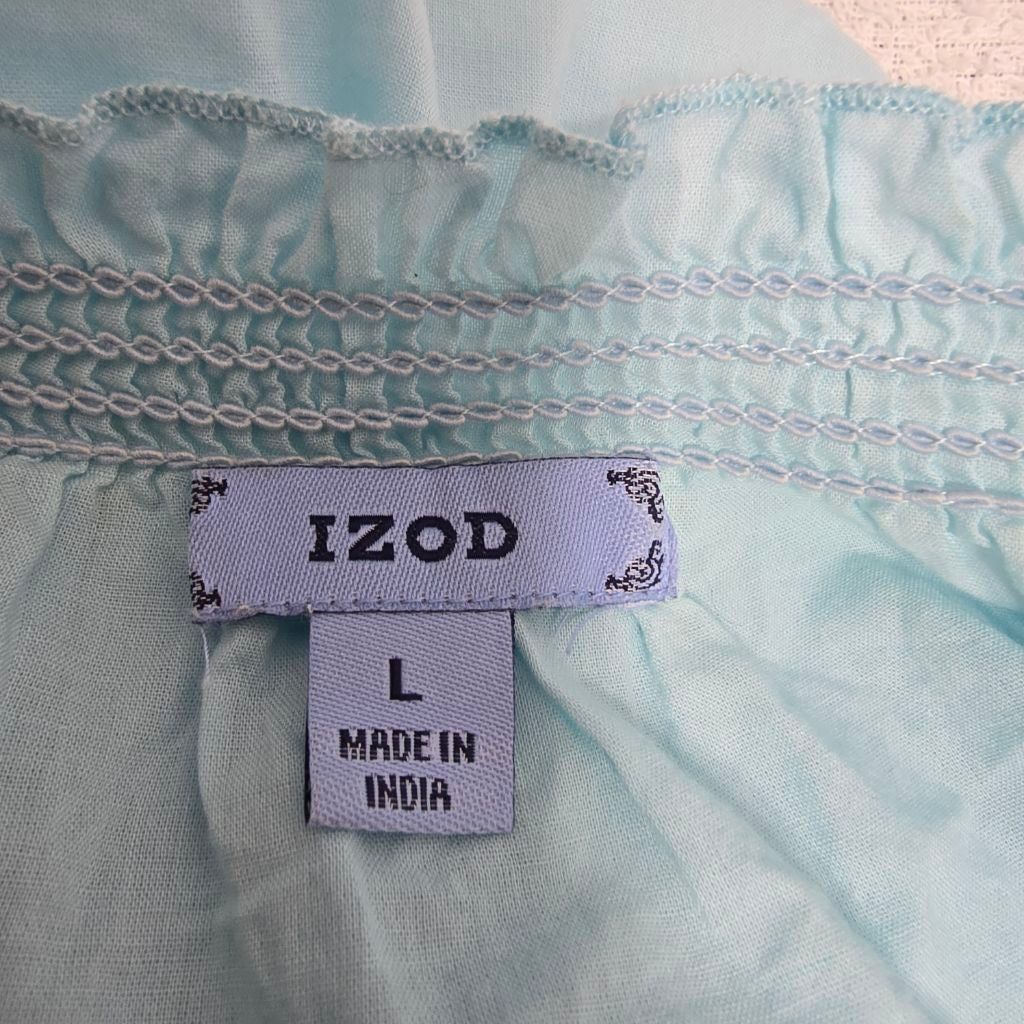 Izod Women's IZOD Light Blue Embroidered Blouse L Size L / US 10 / IT 46 - 6 Thumbnail