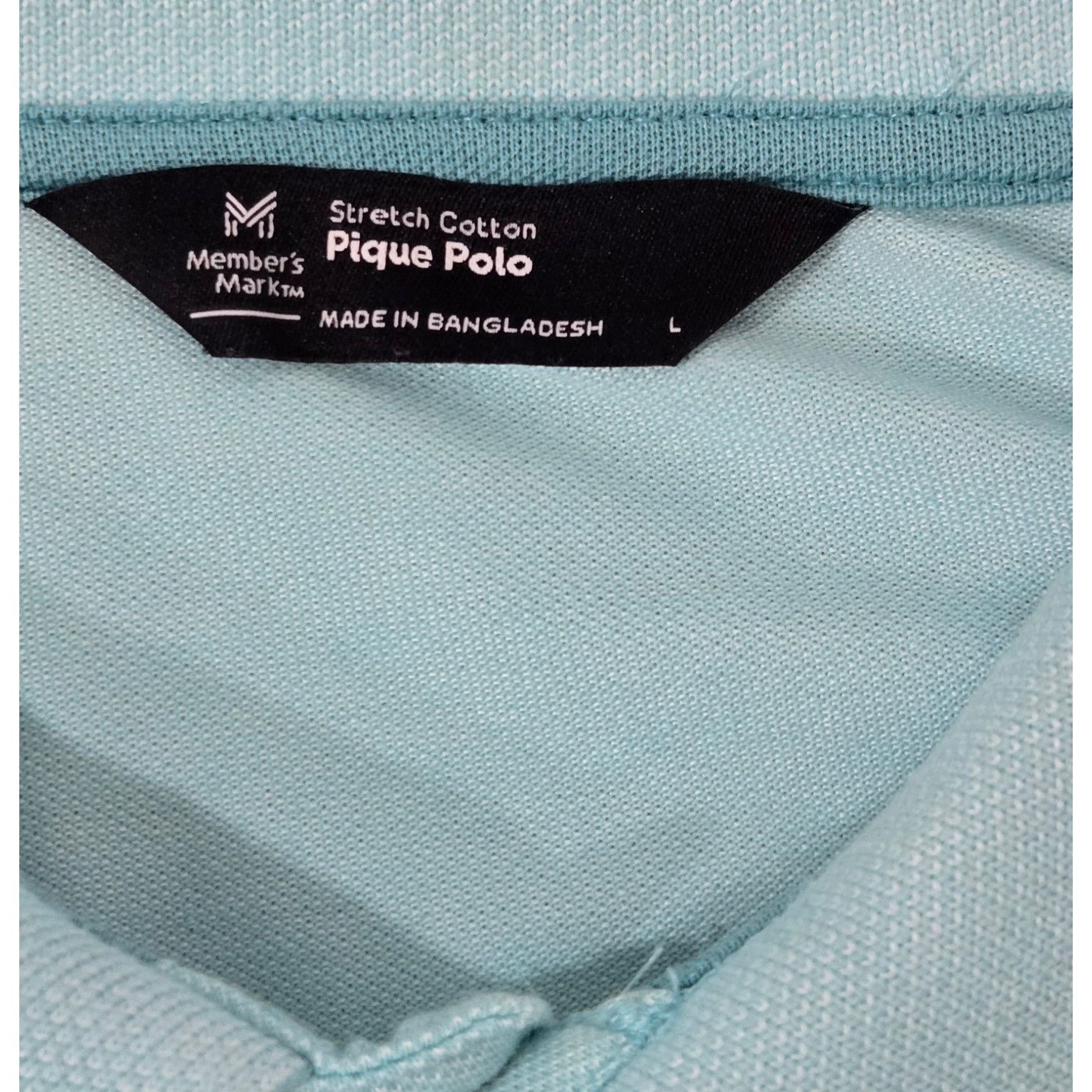 Other Member's Mark Light Teal Pique Polo Men's Shirt Large Size US L / EU 52-54 / 3 - 3 Thumbnail