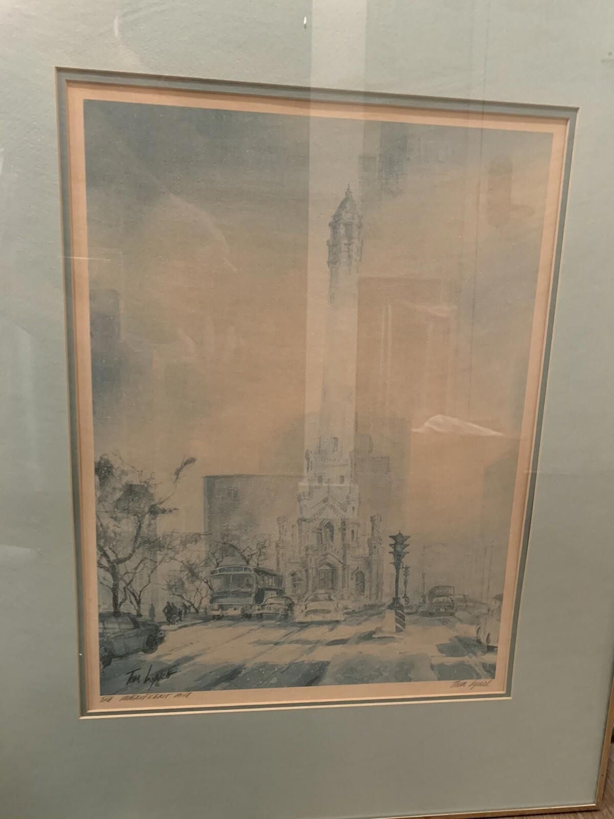 Designer Tom Lynch Framed & Dbl. Matted The Magnificent Mile Chicago Size ONE SIZE - 2 Thumbnail