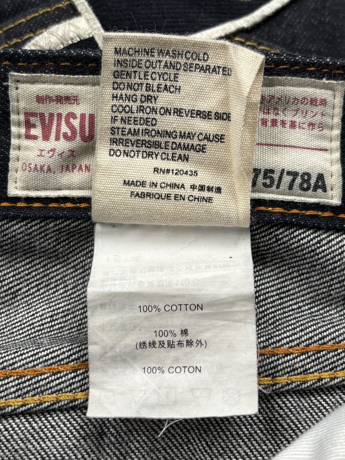 Evisu Embroidered Daruma Logo Daicock Selvedged Jeans Size US 31 - 14 Thumbnail