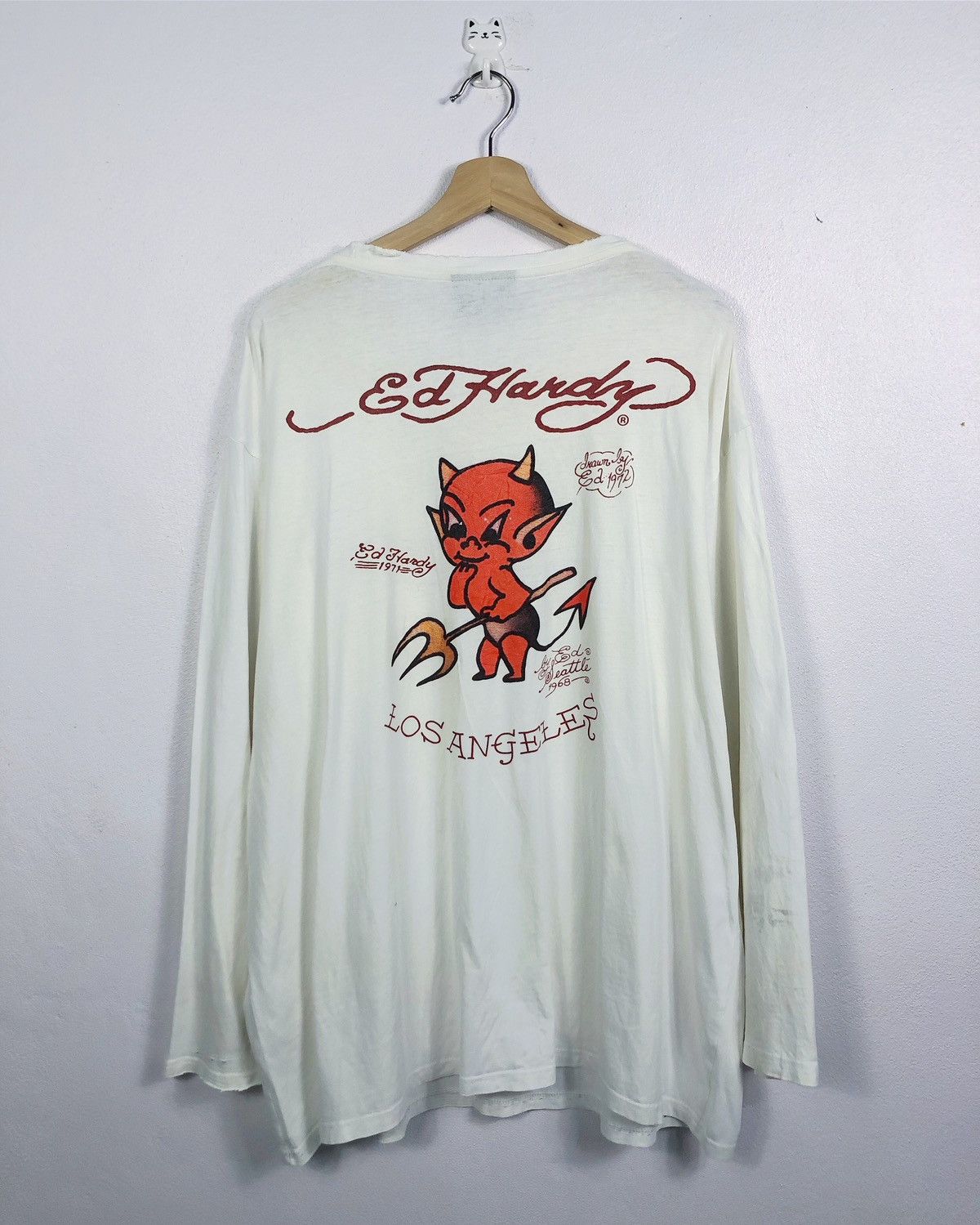 Ed Hardy Rare Vintage Ed Hardy Los Angeles Oversize LS Tee Size US XXL / EU 58 / 5 - 1 Thumbnail