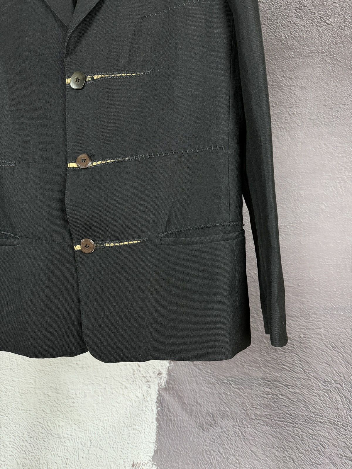 Marithe + Francois Girbaud Marithe Francois Girbaud black ramie wool avant garde blazer Size 42R - 6 Thumbnail